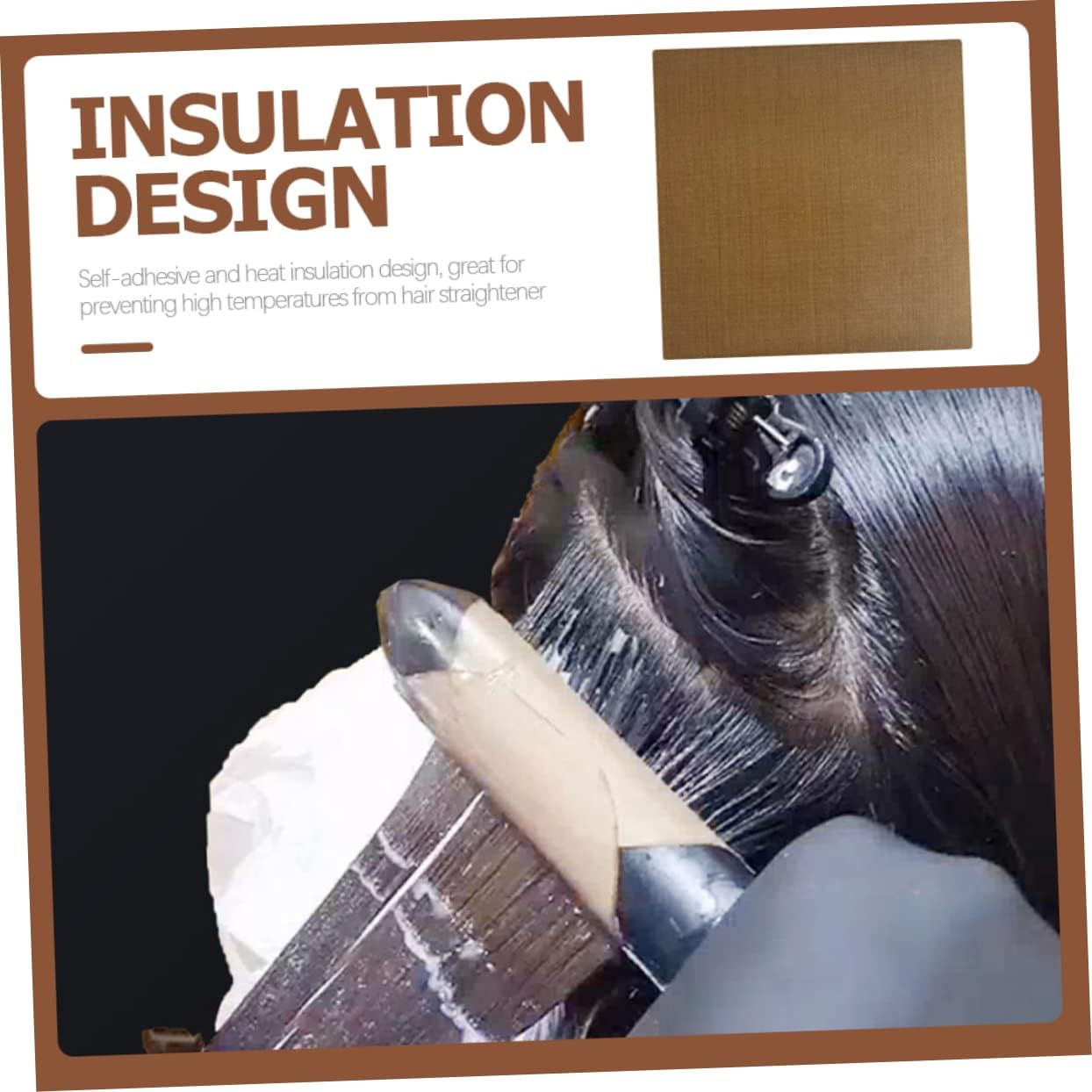 FOYTOKI 10Pcs Heat Insulation Hair Curler Sticker Hair Straightener Decal Thermal for Curling Iron Flat Iron Portable image number 1