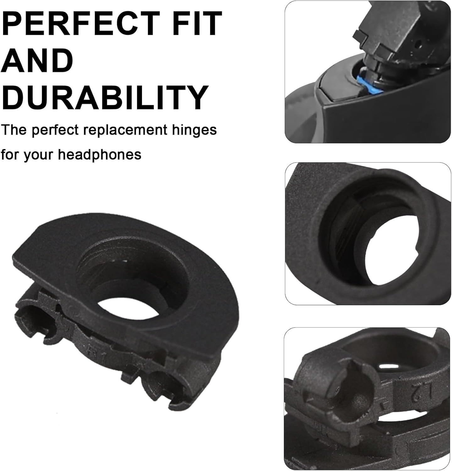 Adhiper WH-1000XM4 Hinge Swivels + U Shaped Metal Hinge Lock Grove Replacement for Sony WH-1000XM4 Headphone,Replacement Parts Accessories Hinge Spins(Black)