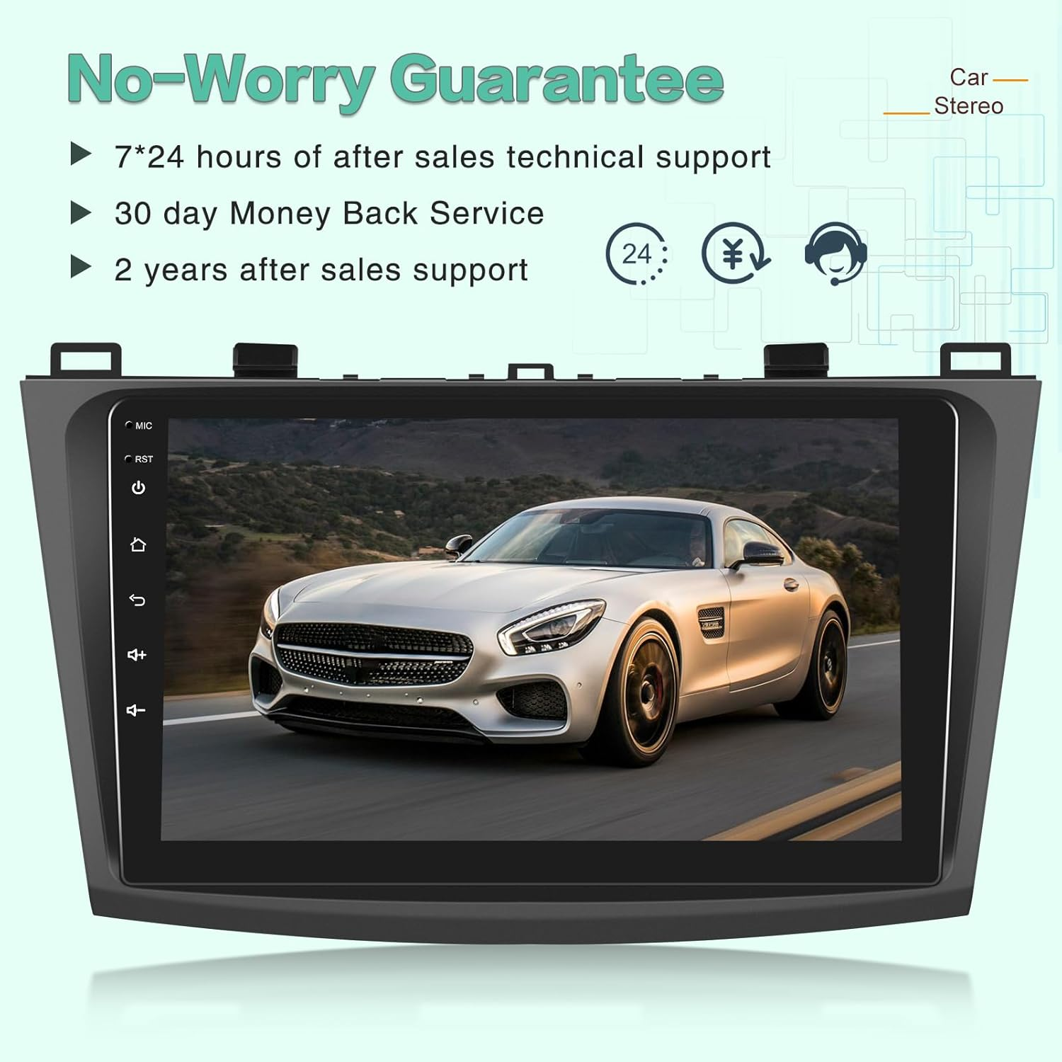 EKAT [2G+64G] Car Radio for Mazda 3 2009-2013, Android 13 Touch Screen Car Play Stereo, Carplay/Android Auto/Eq Audio/Swc/Bluetooth image number 3