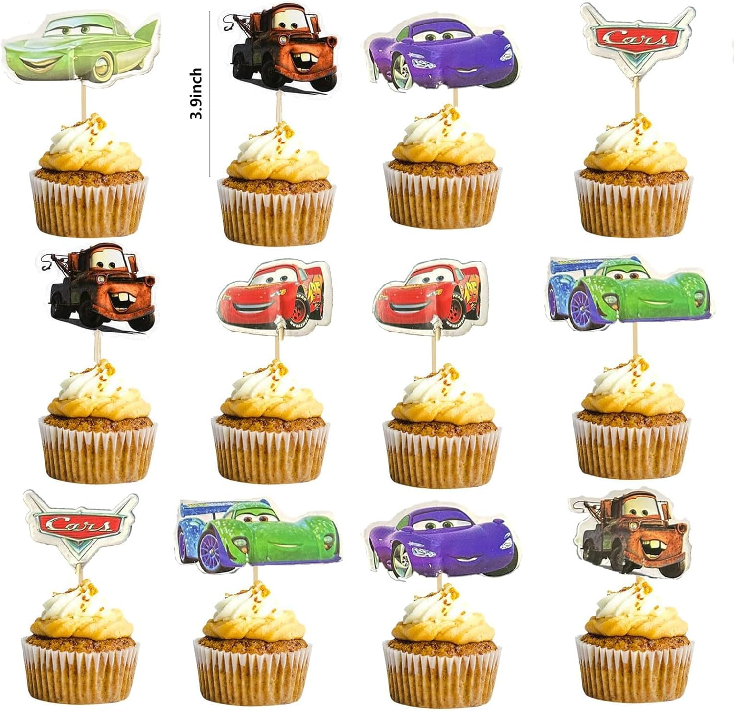 24Pcs Cupcake Toppers for Boys, Food-Safe Decorative Party Decorations, Easy to Use, Birthday Cupcake Toppers Compatible with Cupcakes, Various Styles - Ermaoo image number 5