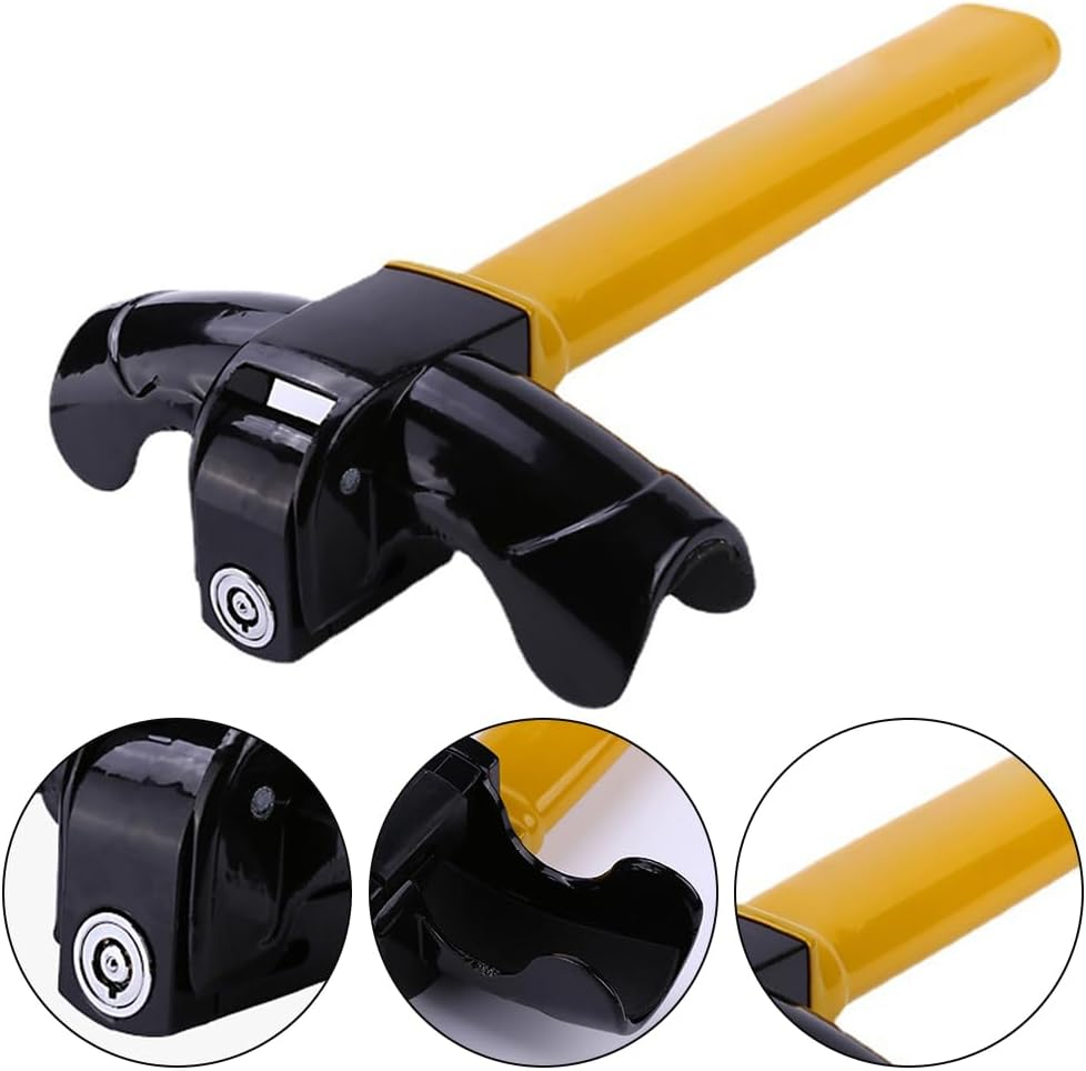 MOTRAIN Universal Steering Wheel Lock, Brake Pedal Lock, High Security Brake Clutch Pedal Lock with 2 Keys Black image number 2