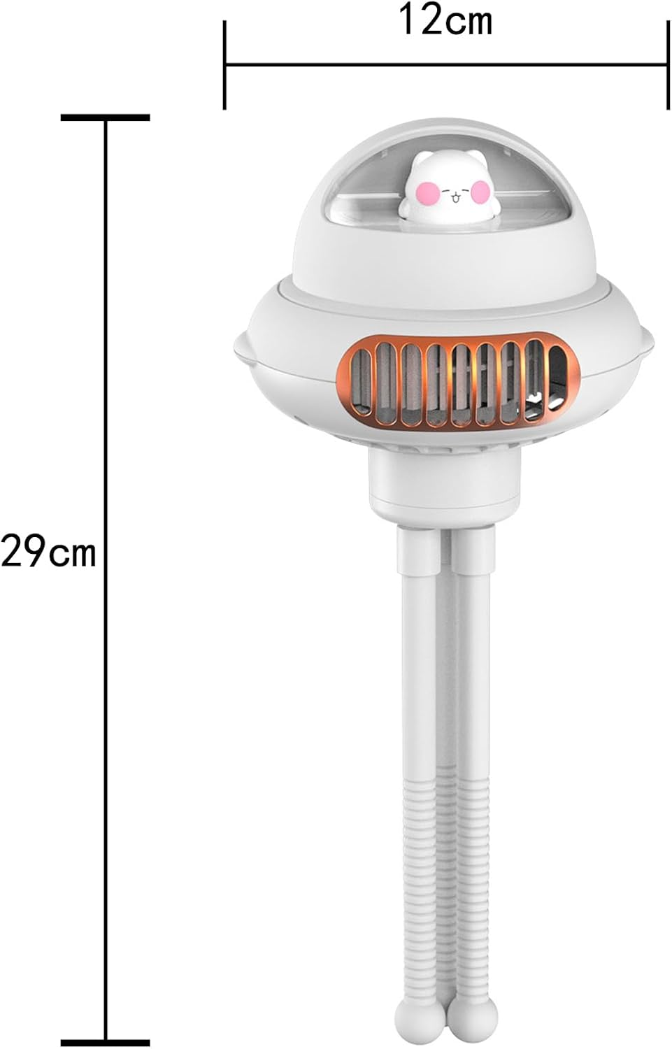 Cute Cat Portable Pram Fan, 4 Speed Baby Stroller Fan, 360&deg; Rotate,Flexible Tripod Fan with Night Light and Mosquito Repellent, 4000Mah Rechargeable Quiet Fan for Crib,Desk, Car Seat, Hand, Travel image number 3