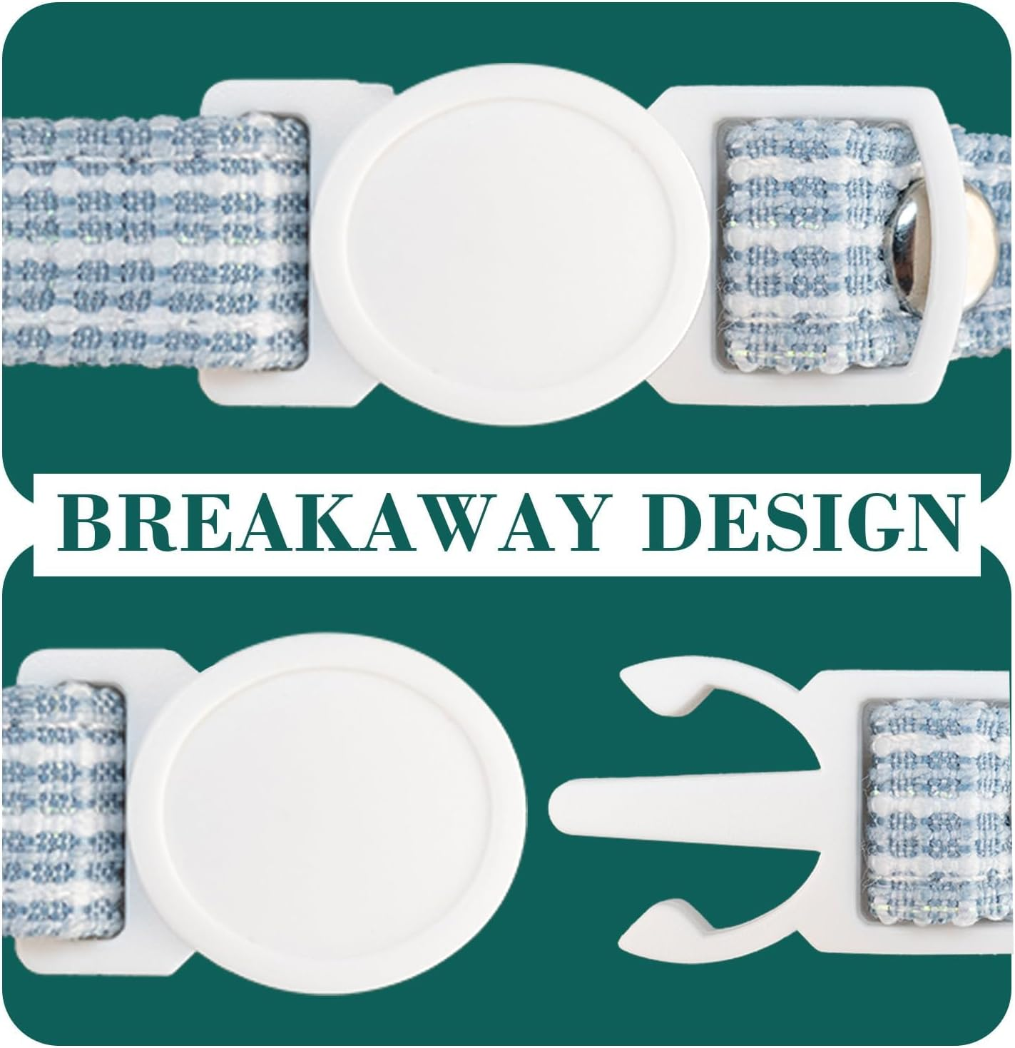 Chanel'S Style Cat Collar, Premium Kitten Collar, Elegant Cat Collar with a Rose Charm, Safety Adjustable Ideal for Girl Cat Boy Cat image number 3