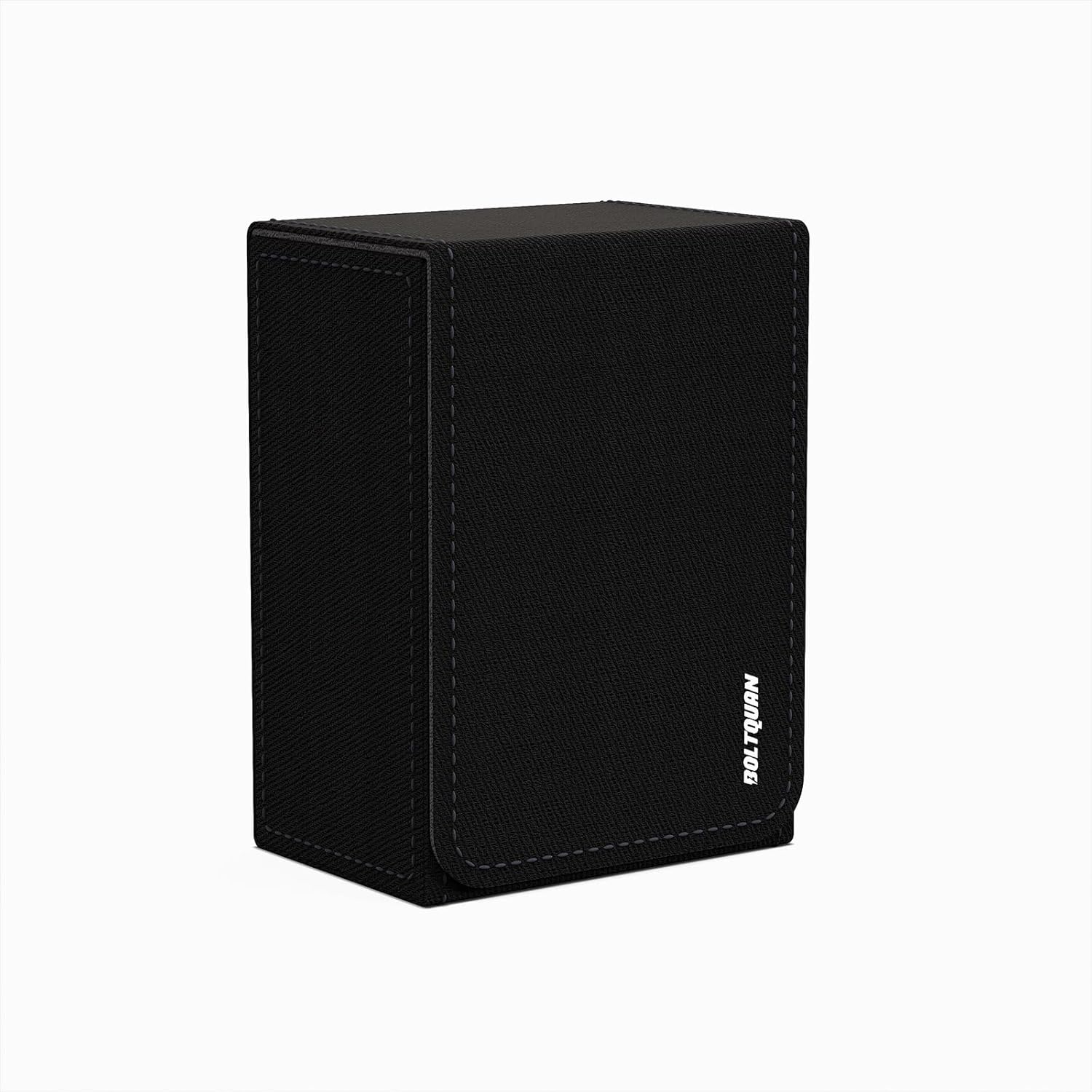 Double Decker Leather Poker Card Case - Holds Two Sets of Poker Size Cards - Premium Dual-Deck Holder with Stylish Design and Secure Closure (Black-Grey)