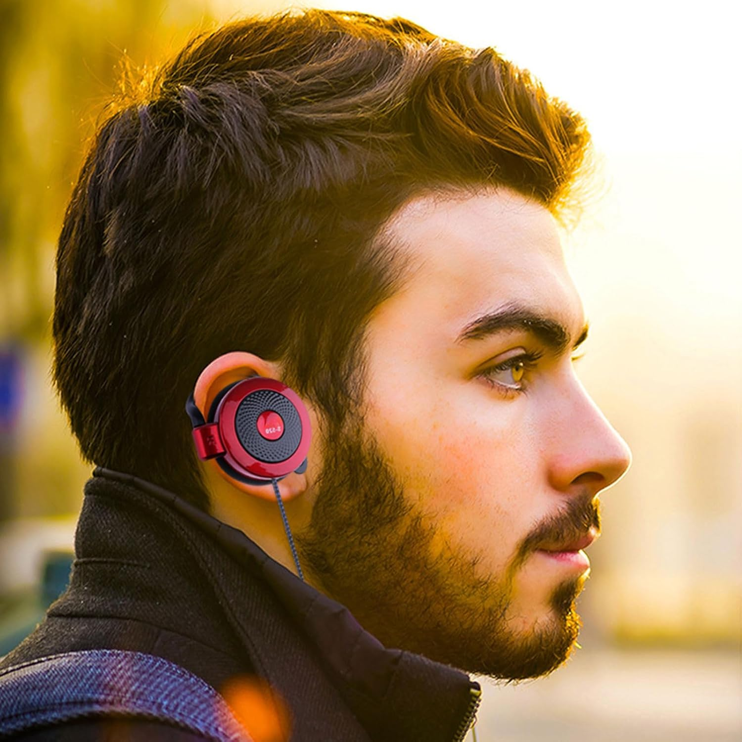 Wired Clip Earphones - Clip Type Earphones Wired, Clip on Earphones Wired | 3.5Mm Ear Hook Type Stereo Sports Earbuds, Mobile Phone Accessories Headphones Running Workout Jogging Hiking - Black image number 2