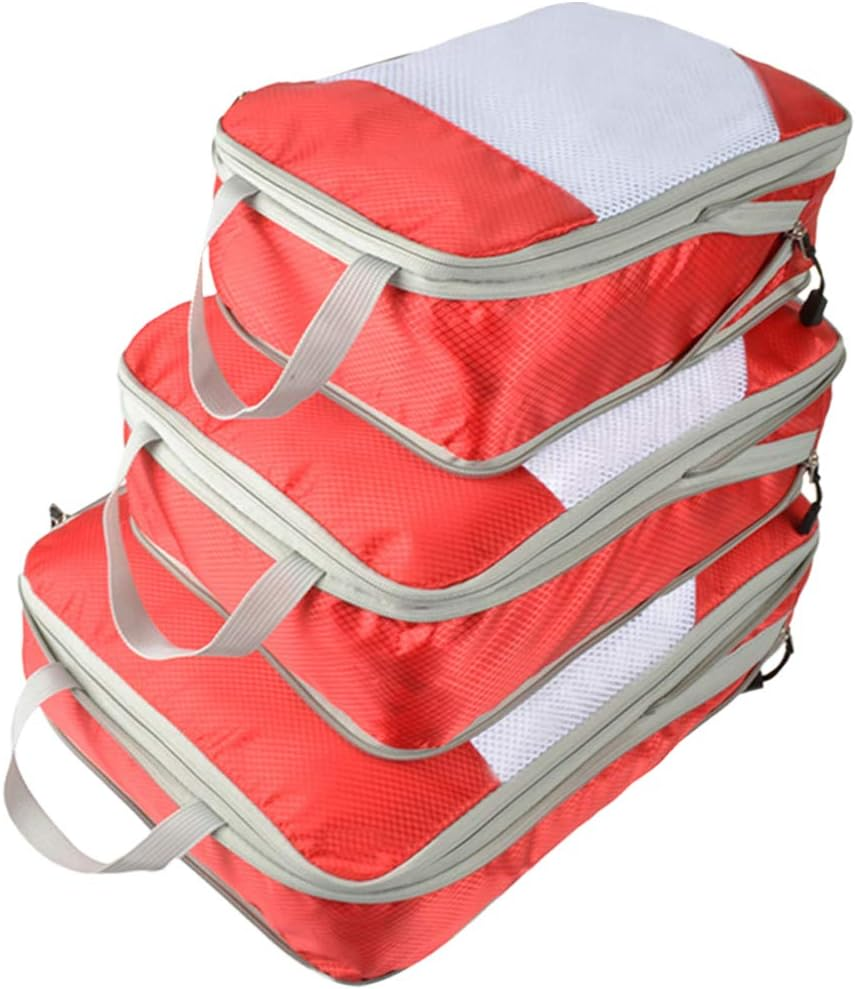 3Pcs Nylon Bag Clothes Storage Clothing Storage Bags Waterproof Storage Bag Waterproof Suit Comforter Storage Bag Waterproof Storage Tote Travel Water Proof Organizer Red image number 4