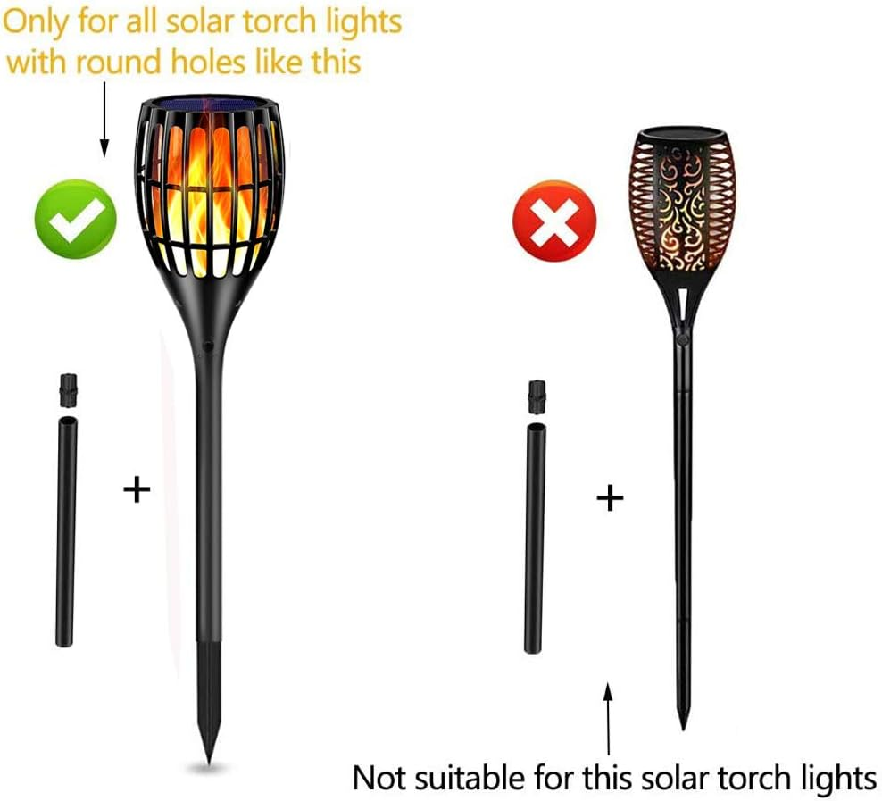 Plastic Pole Extension and Joint Kits Connector for Solar Flame Torches 12" Extension Makes Tiki Torches Taller, 4 Pack - Pole-4 Pack image number 5