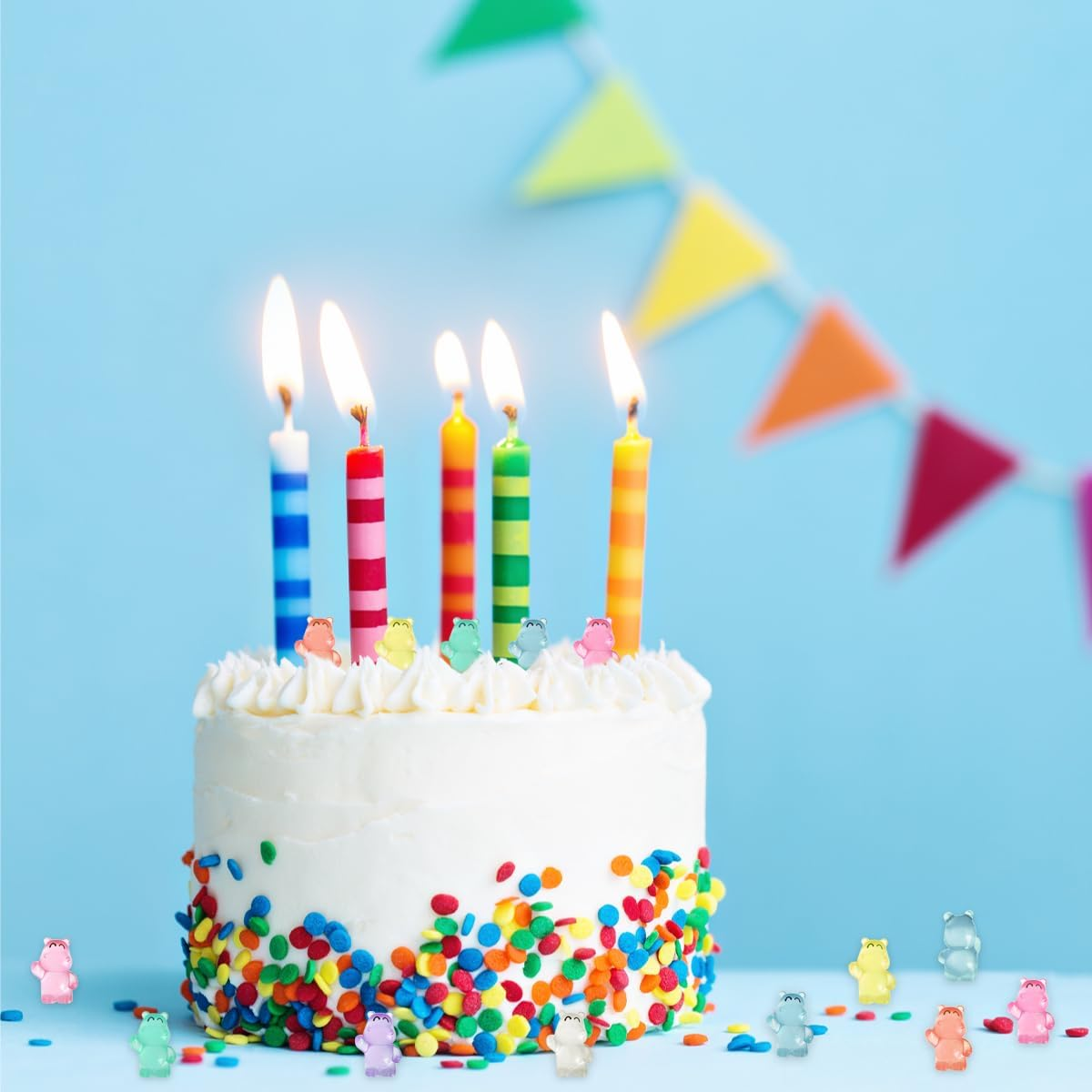 Mini Resin Hippos, 30 PCS Mini Resin Animal Figures for Potted Landscape Dollhouse Ornaments (3Cm)