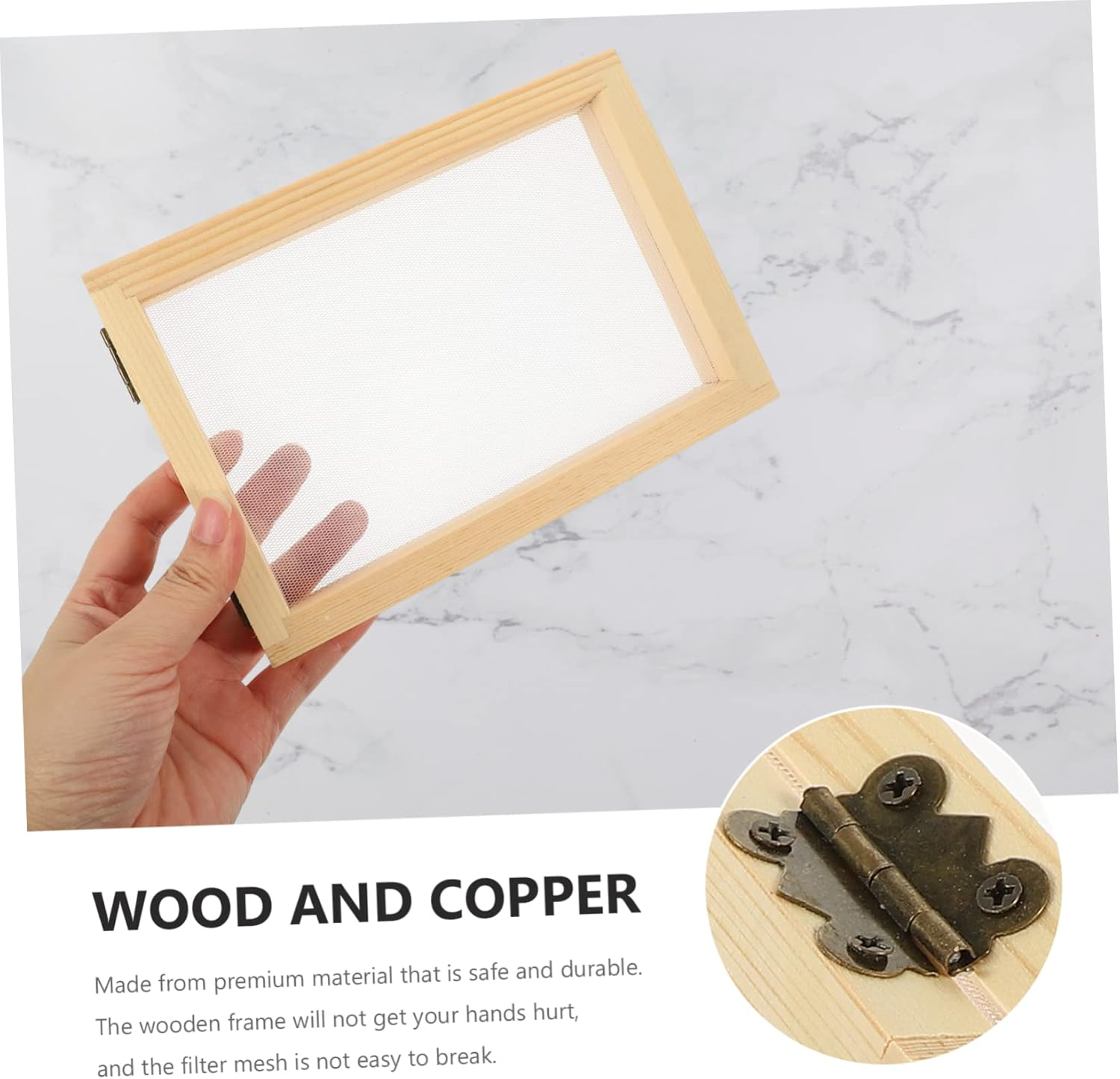 PLAFOPE Paper Frame Recycled Paper Screen Deckle with Mesh Making Tools Making Screen Kit Making Kit Mould and Deckle Crafts Supplies Micro-Wave Oven Wooden Child image number 3