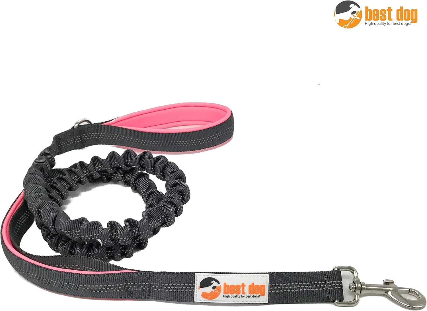 Best Dog Premium Dog Lead for Large Dogs (Pink-Grey)