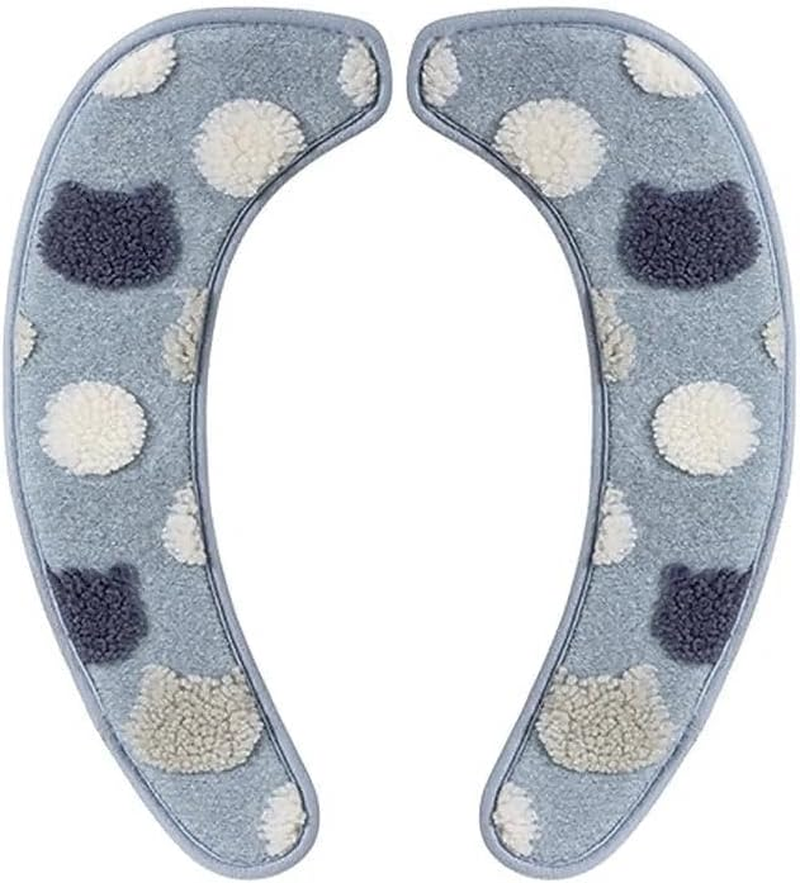 Plush Padded Toilet Seat Cover with TPR Adhesive for Comfort and Insulation, 40.6X17.0 Cm, Compatible with Most Standard Toilet Seats, Blue, Unron image number 4