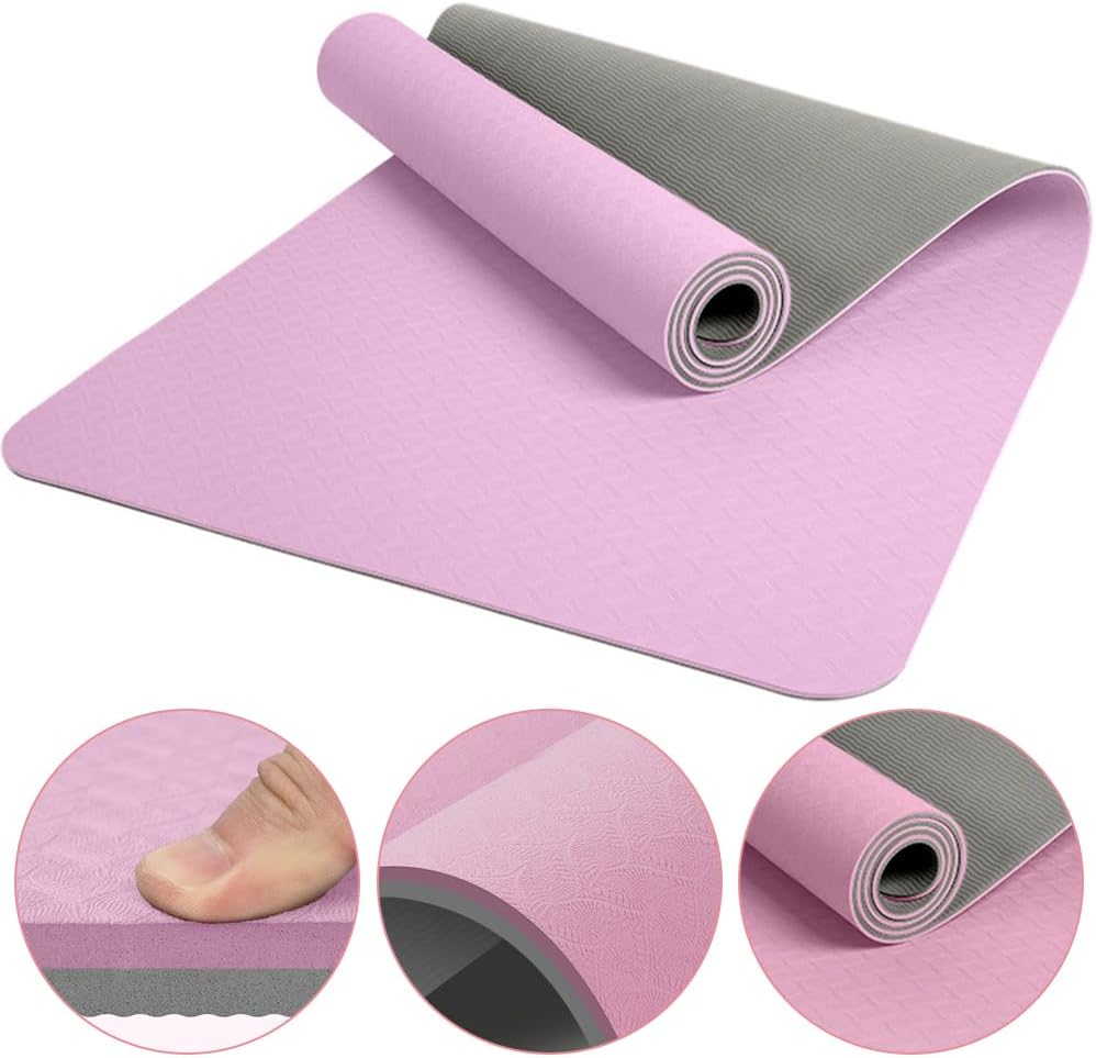 Wide Large Yoga Mat, Lightweight & Durable TPE Yoga Mat, Eco-Friendly Fitness Mat, Perfect for Yoga, Pilates,Gym Workouts,Exercise image number 1
