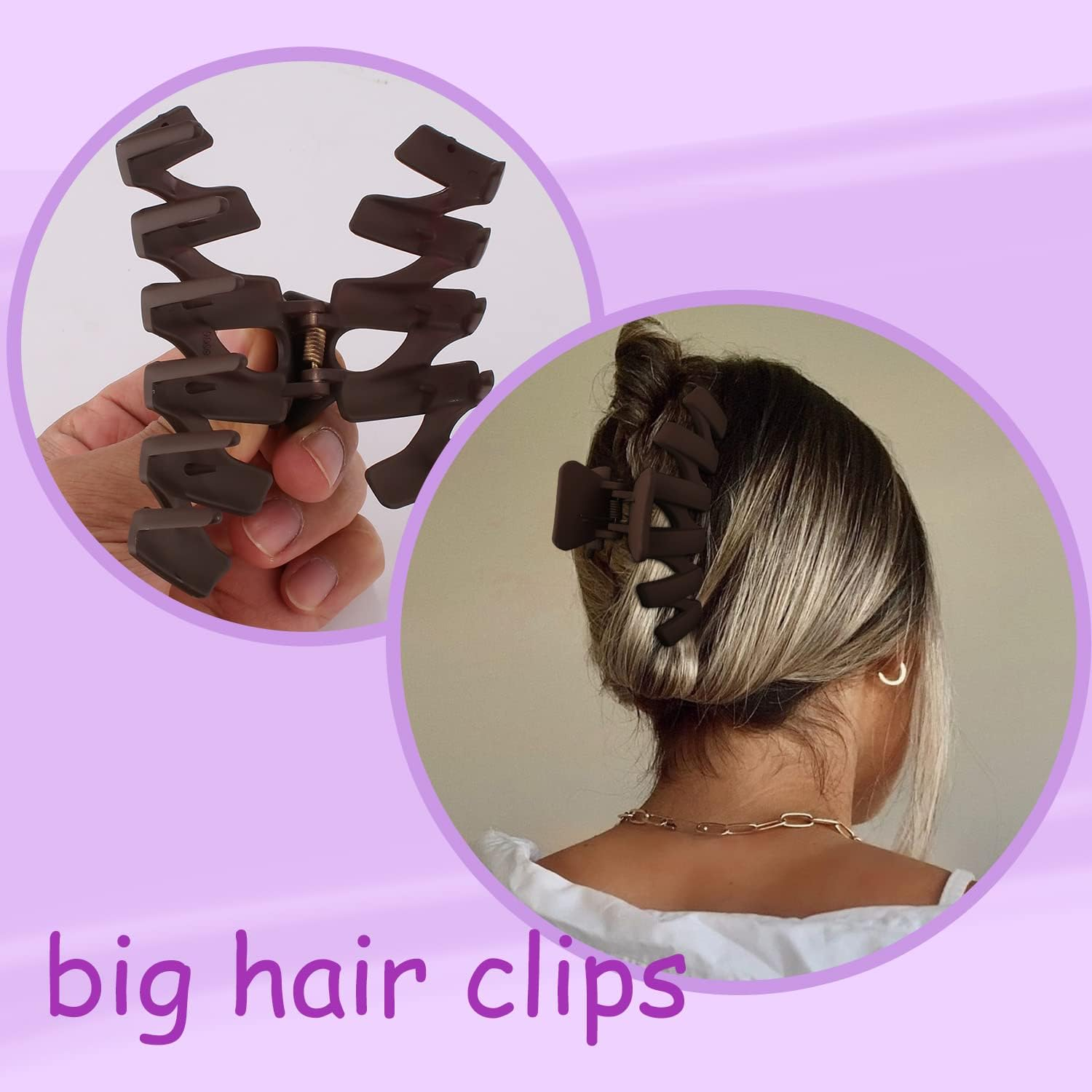 Supoo 4Pcs Large Claw Hair Clips for Thick & Thin Hair - 4.3" Strong Hold Jumbo Matte Banana Jaw Clips, Cute Hair Accessories & Gifts - Black,Green image number 5