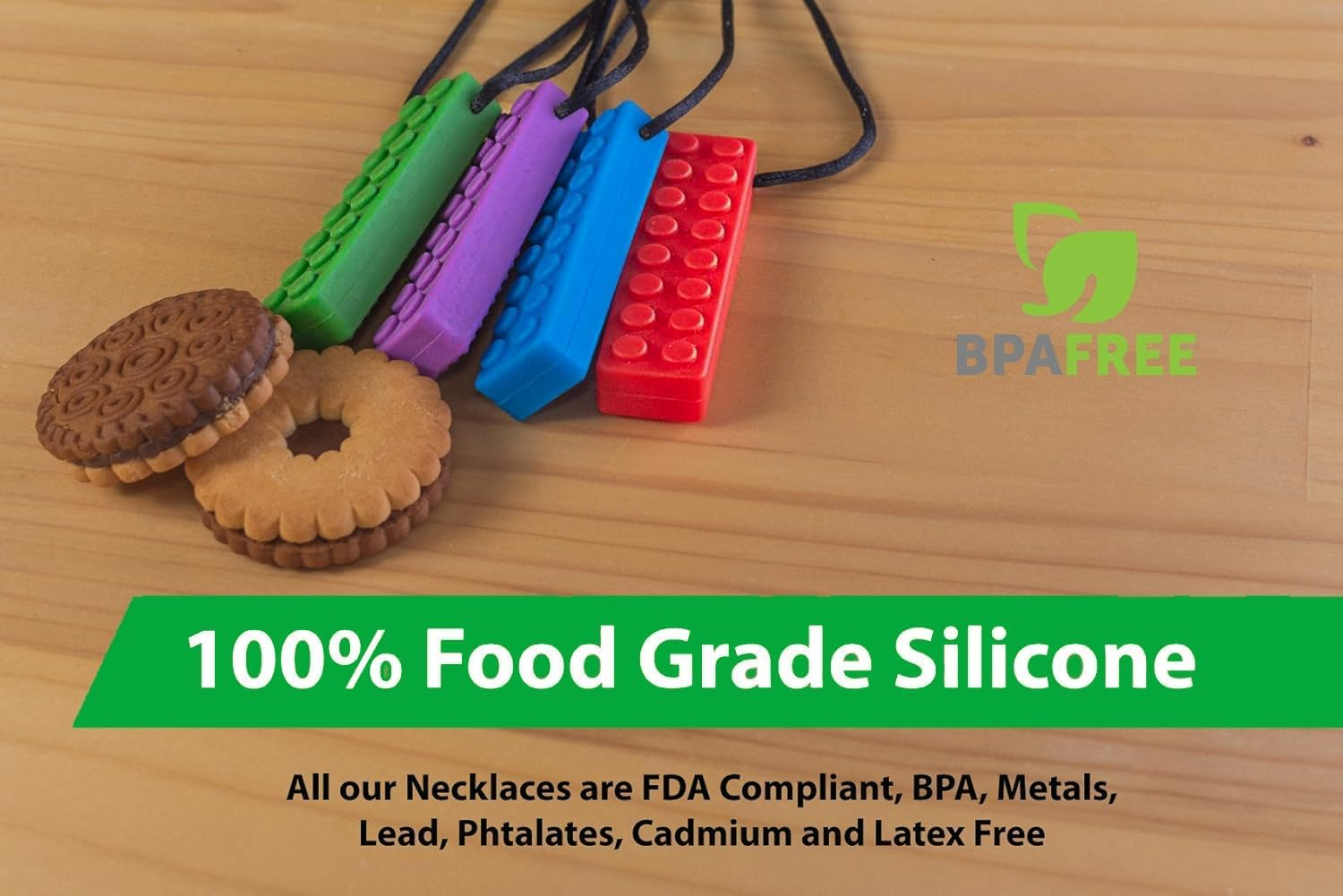 Tilcare Chew Chew Sensory Crayon Chew Necklace - Best Autism Tools - Durable and Strong Silicone Chew Toys - Chew Pendant for Boys and Girls image number 1