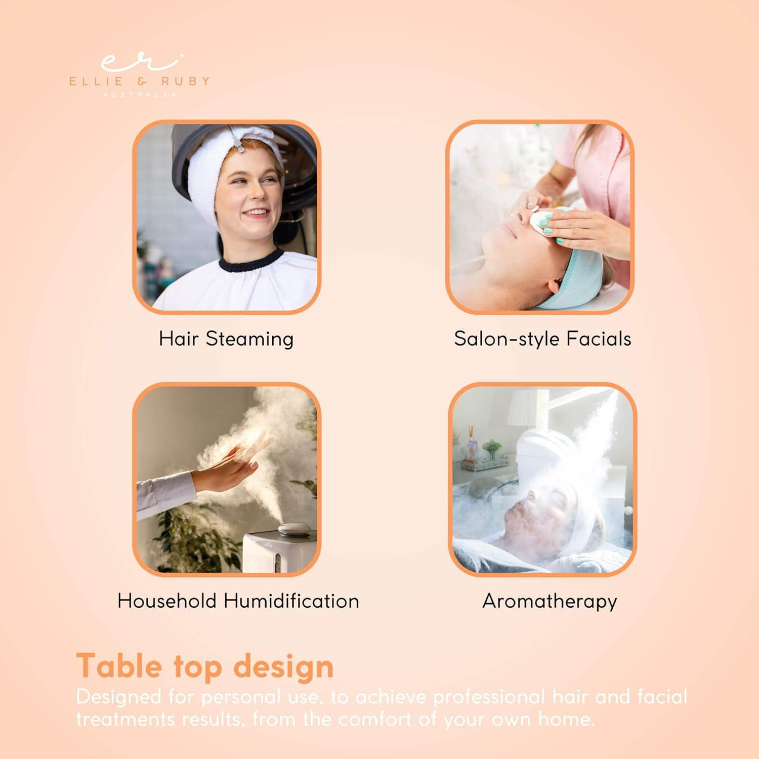 Ellie & Ruby 2 in 1 Facial & Hair Steamer - Blue, White - Portable Table Top Steam Ozone Machine - Stimulates Blood Circulation image number 4