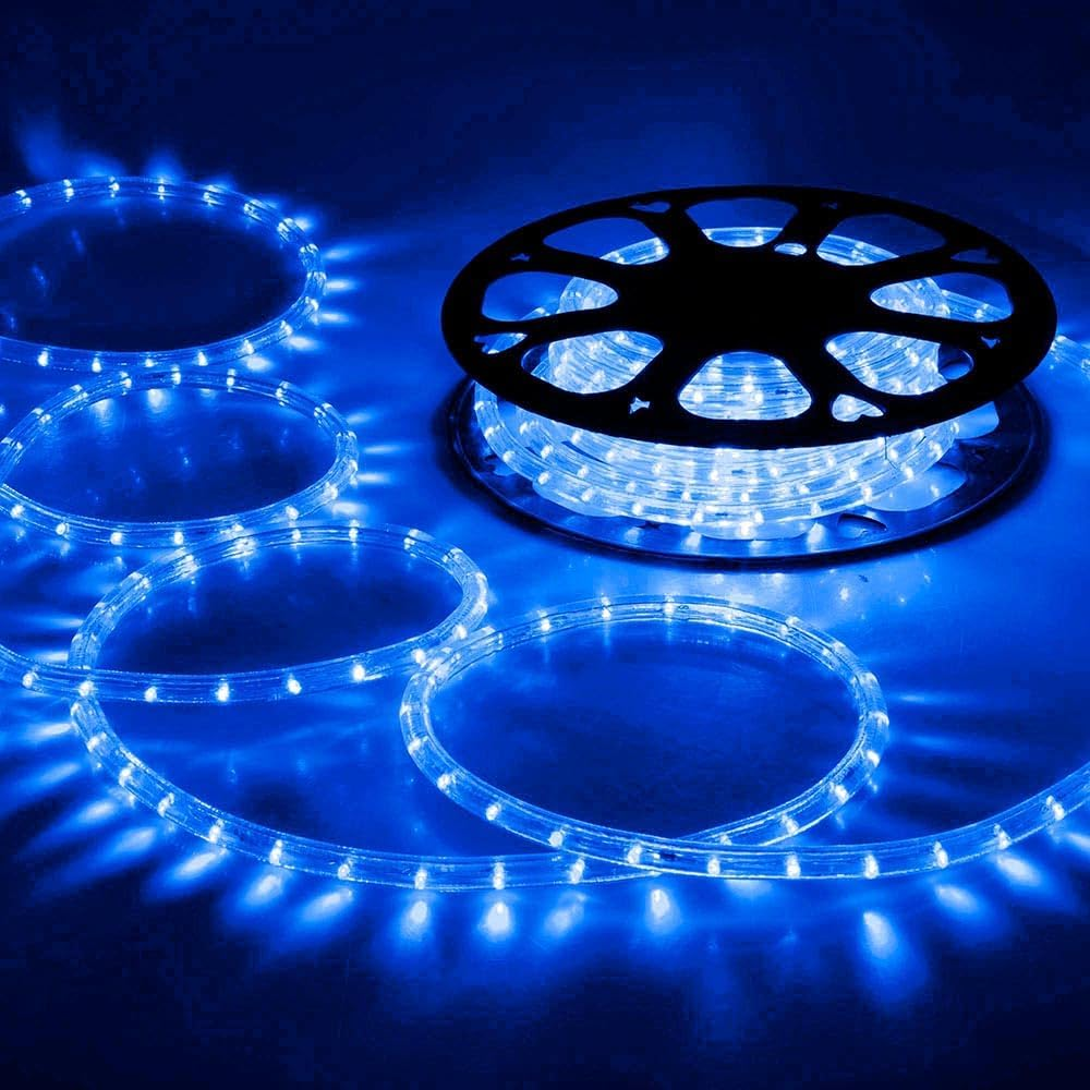 Solar Powered 10M LED Rope Light - 4 Colour Options - Blue - White image number 2