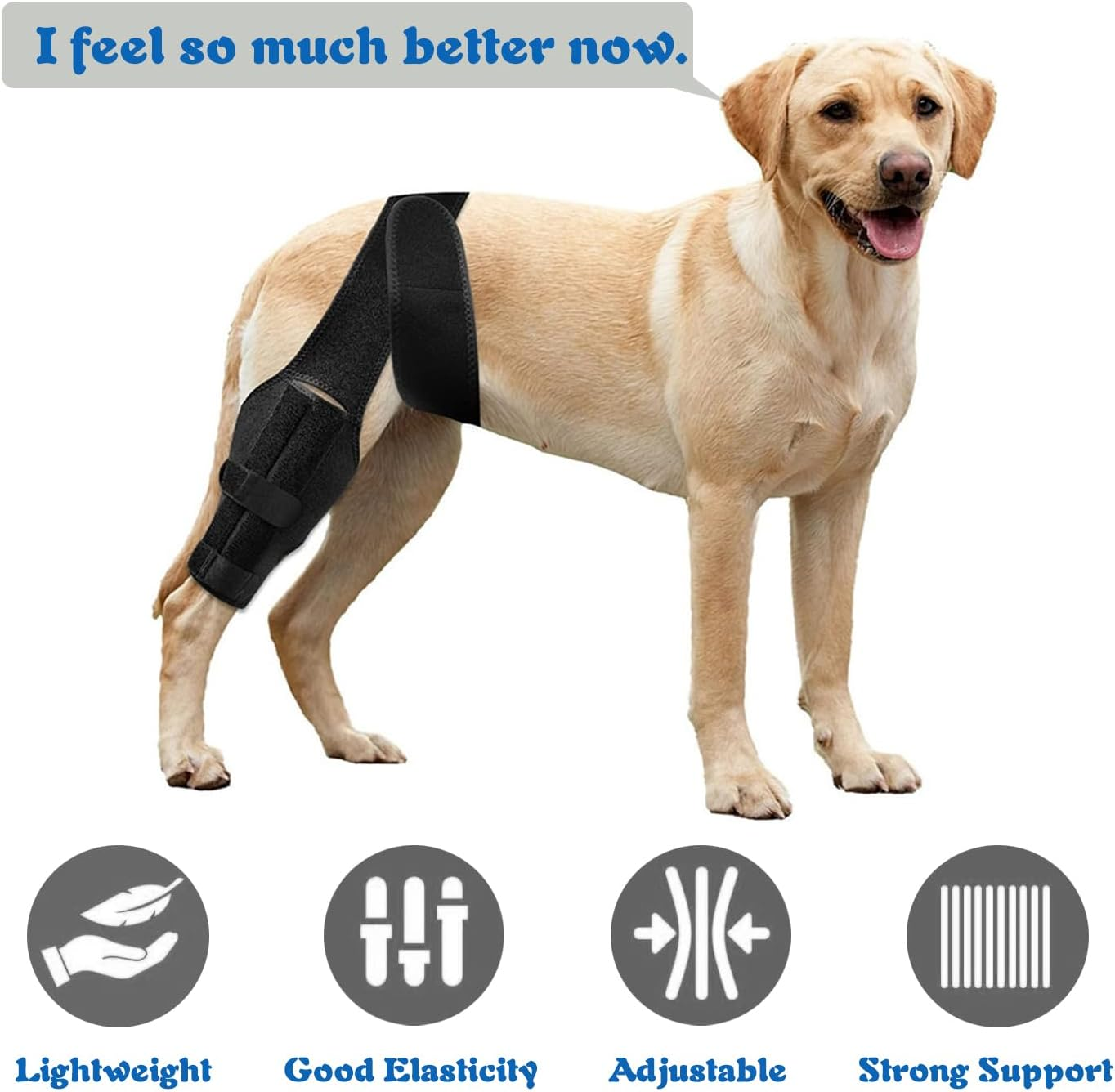 Aimakodo Dog ACL Brace Hind Leg, Dog Knee Brace for Front Torn and Back Hind Rear Leg ACL Tear,Hip Dysplasia, Dog Arthritis and Luxating Patella, Adjustable and Comfortable (Medium) image number 2