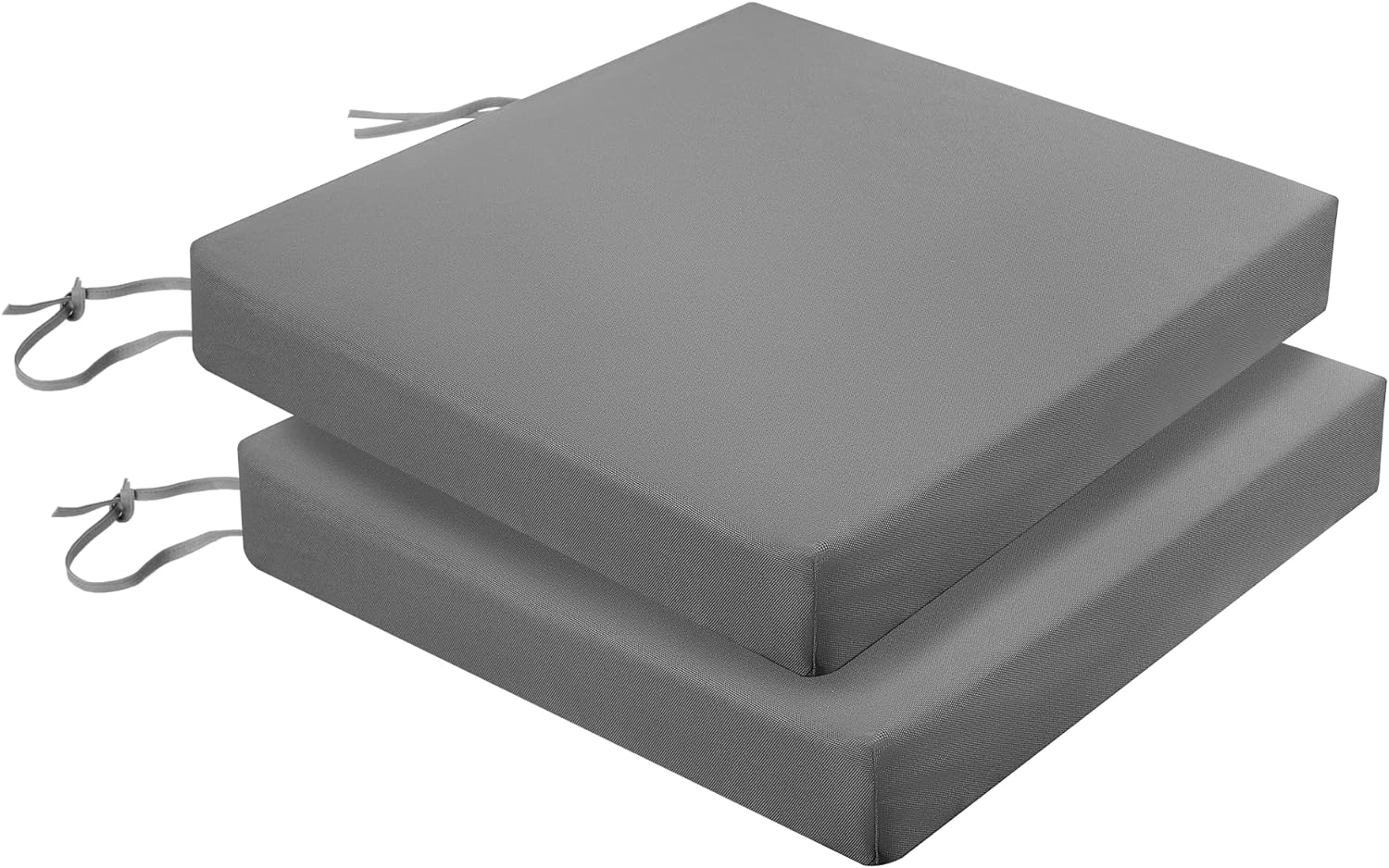 2 Set Patio Chair Cushion 48Cmx48Cm Waterproof Outdoor Seat Cushions for Patio Furniture 3-Year Color Fastness Garden Sofa Couch Chair Pads with Handle and Adjustable Straps(Light Gray)