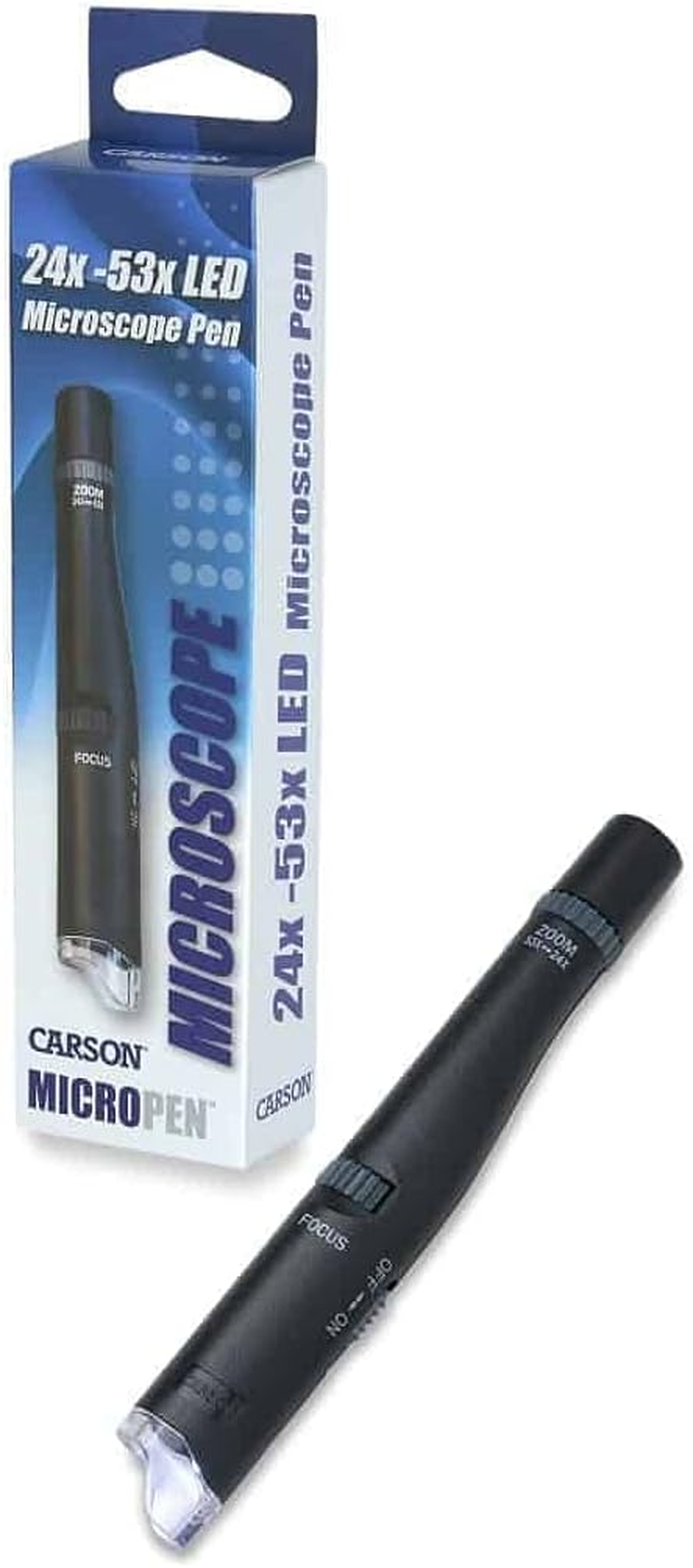 Carson Portable LED Lighted 24-53X Pen Microscope