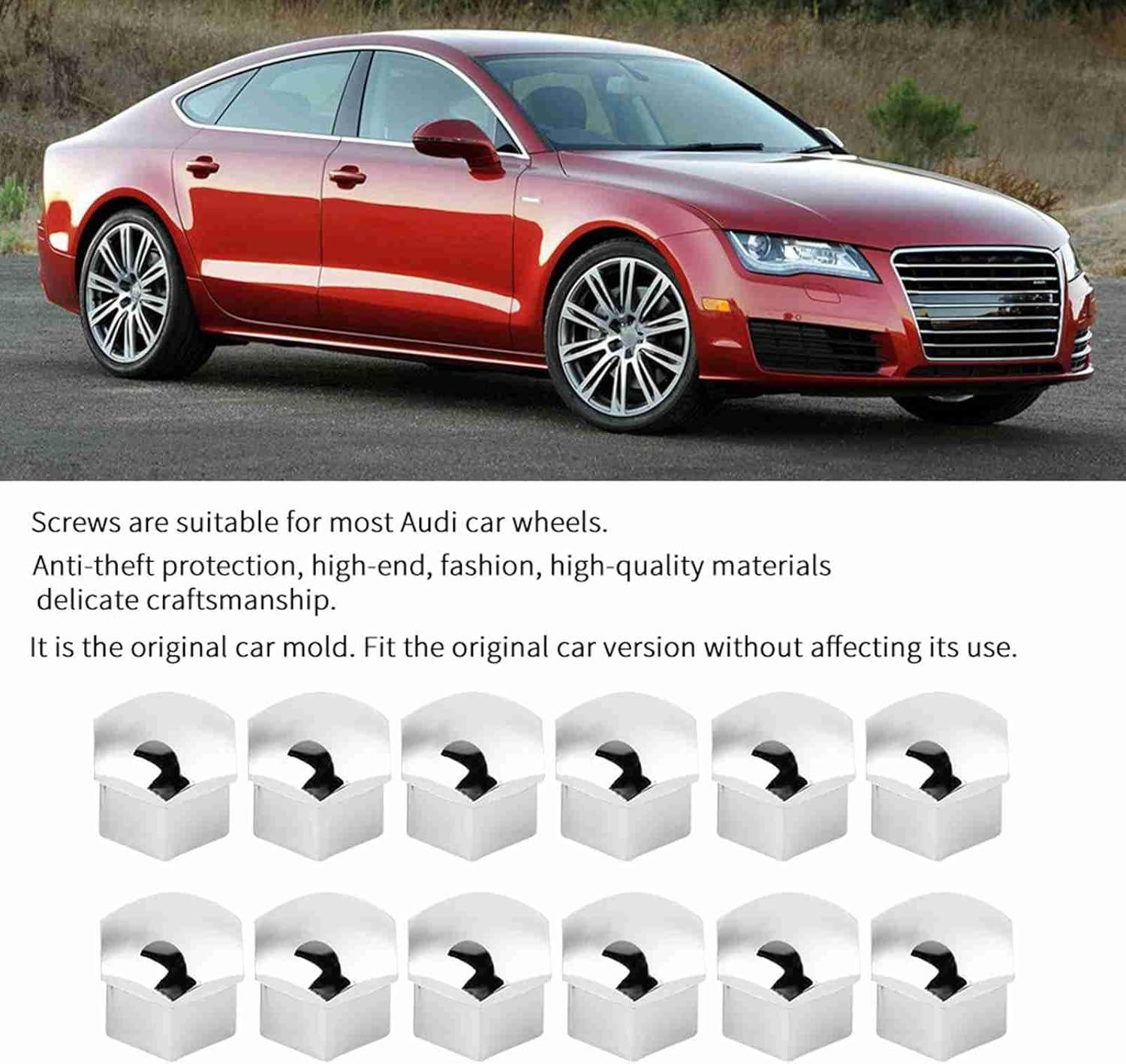 CYSFETENA Pack of 20 Wheel Nut Caps 17 Mm, Anti-Theft Wheel Bolt Caps for Wheel Bolts, ABS Wheel Nut Cover for Car Most Car Tyres (Silver) image number 3