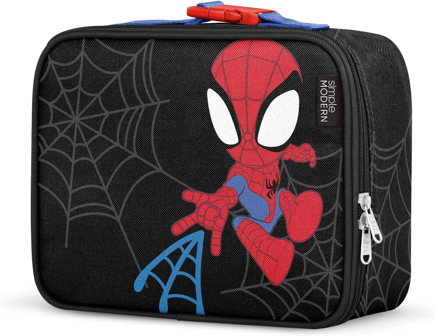 Simple Modern Marvel Spider-Man Kids Lunch Box for Toddler | Reusable Insulated Bag for Boys Meal Containers for School with Exterior and Interior Pockets | Hadley Collection | Spidey Kid