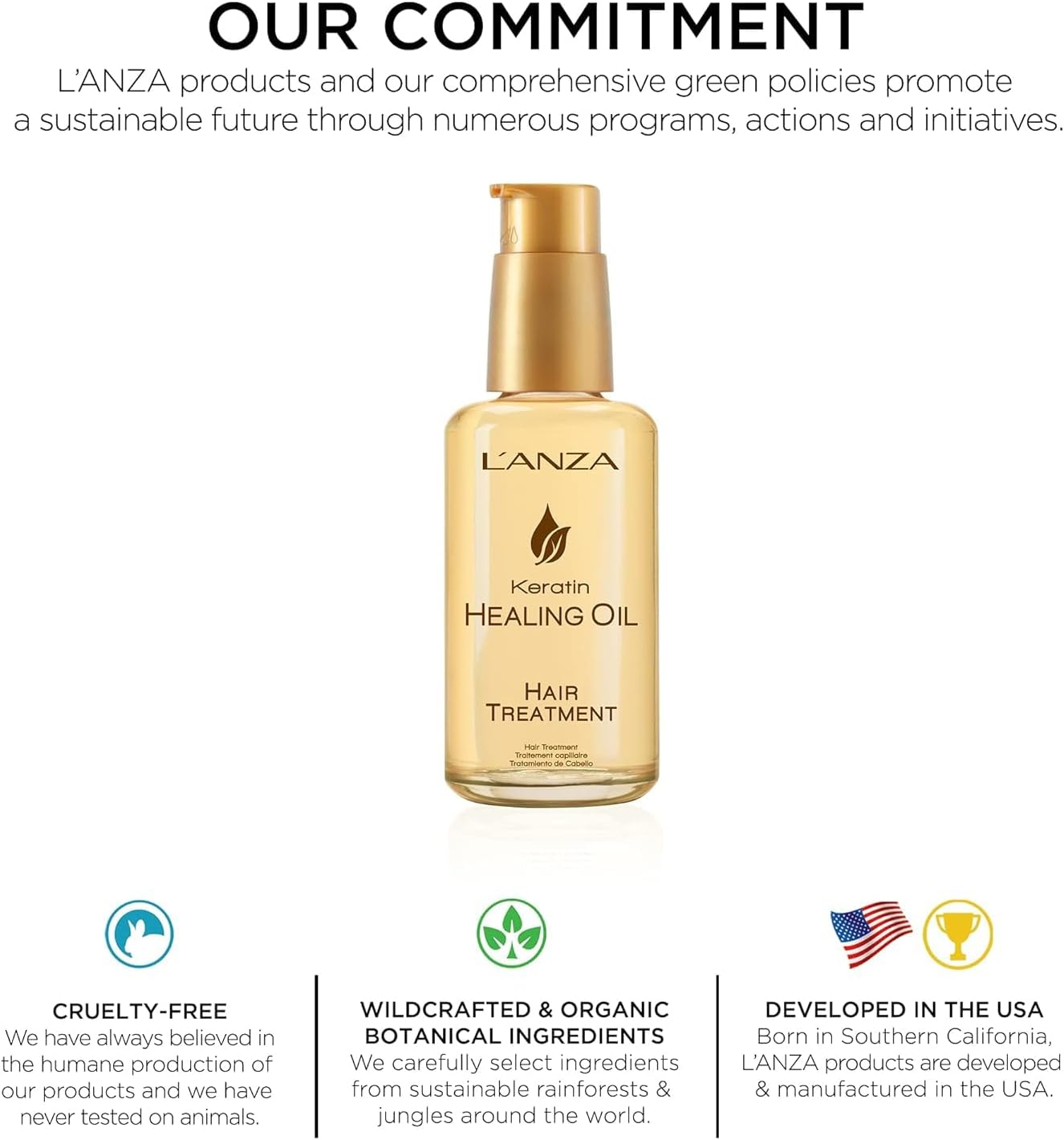 L'ANZA Keratin Healing Oil Hair Treatment (180 Ml), Regenerates, Revives & Nourishes Dry, Damaged Hair & Scalp, with Restorative Phyto IV Complex, Proteins and Triple UV Protection image number 4