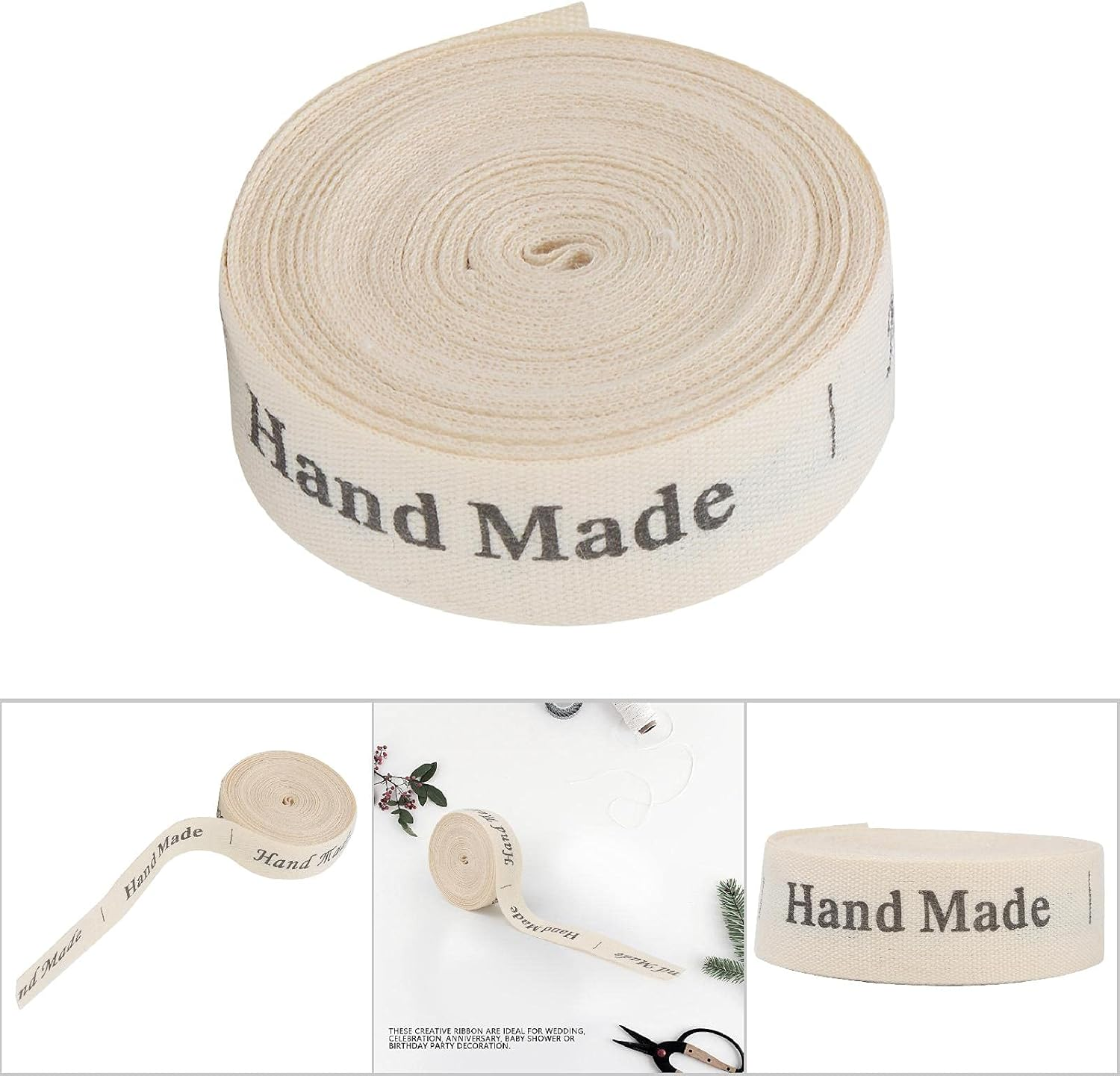 Joyzan Sewing Twill, Tape Cotton Fabric Ribbon Herringbone Webbing Belting Roll Soft Bias Twills Apron Bunting Tapes Reinforce for Seams Clothing DIY Crafts Home Bags Accessories Binding Wrapping - Type 2 image number 5