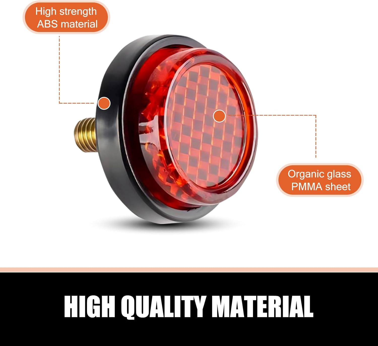 6 PCS round Rear License Plate Reflector, 0.94" Mini Decorative Reflector with Fixing Screws, License Plate Screw Fastener Kit, Universal for Motorcycle License Plate (Red) image number 6