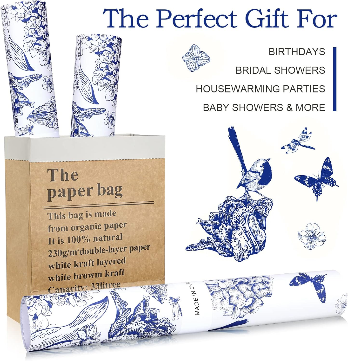 10 Sheets Scented Drawer Liners for Dresser, Non-Adhesive Paper Liner for Home Shelf Closet (Blue Butterfly, Linen) image number 4