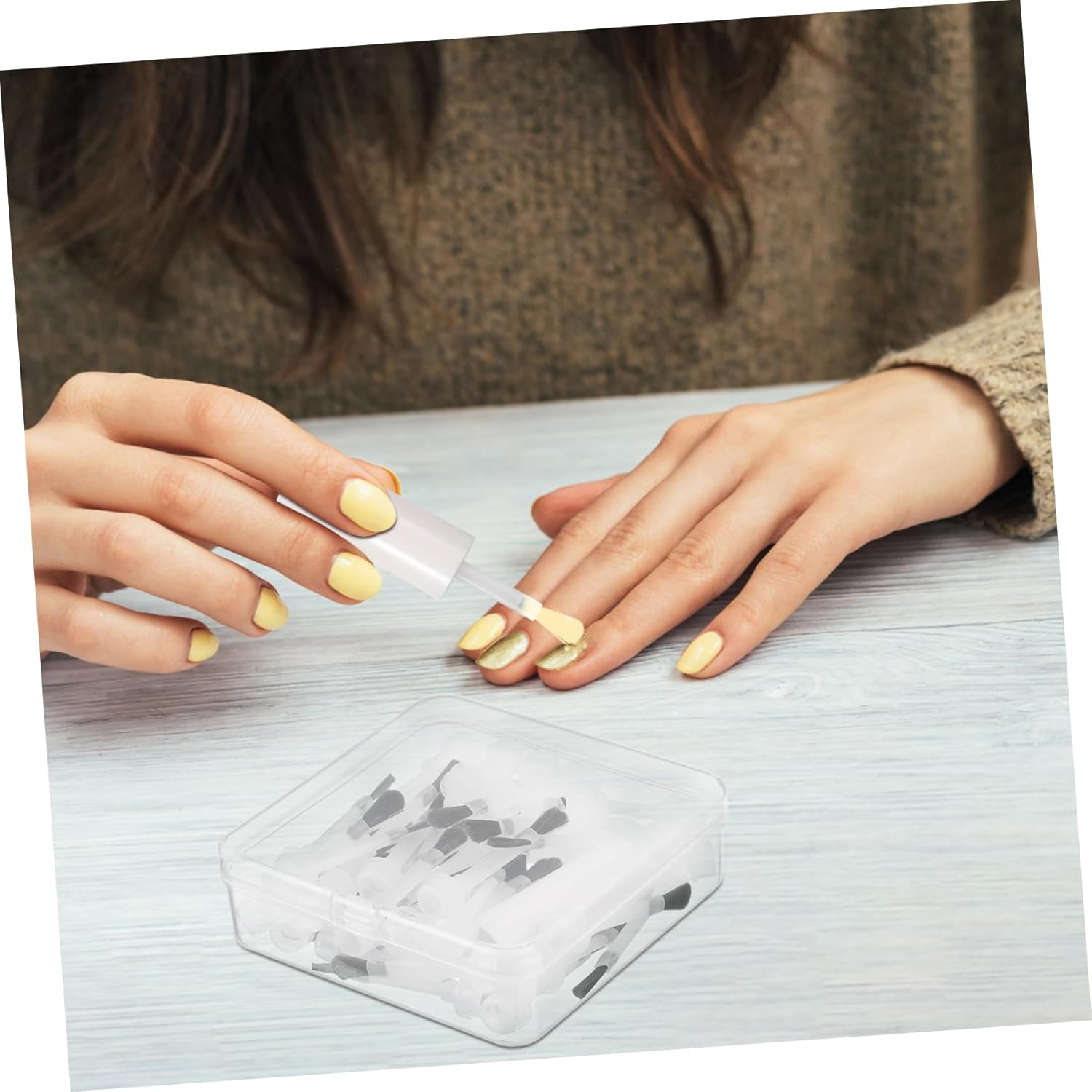 Baluue Nail Art Brush Set 50Pcs Disposable Nail Polish Brush Replacement for Liquid/Acrylic/Gel Ergonomic Handle for Diy Enthusiasts Professionals image number 1