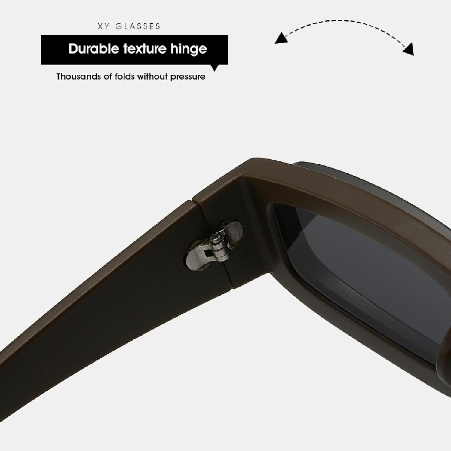 JRLLFD Small Rectangle Punk Sunglasses Men Luxury Vintage for Male Retro Shades Uv400 - C1Browngray image number 7