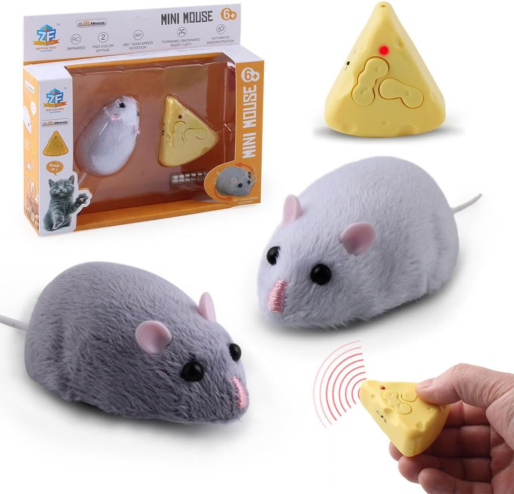For Cat Remote Controlled Mouse Toy for Active Play Providing Good Companion for Cats ABS Pet Supplies Novelty Toy Toys, Grey White - Lilac Colour image number 5