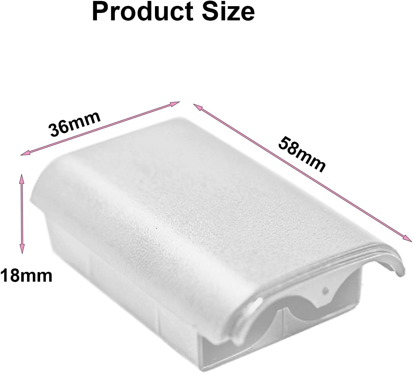 2 Pack Battery Cover Case for Xbox 360 Wireless Controller,Replacement Battery Pack Shell Compatible with Xbox 360 - White - White image number 5