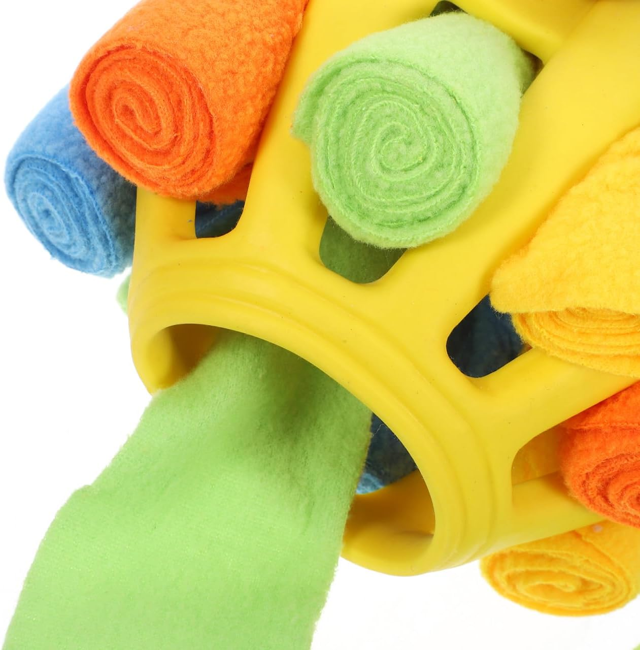Large Dog Snuffle Ball Slow Treat Dispenser Enrichment Toys for Dogs Yellow Olive image number 2