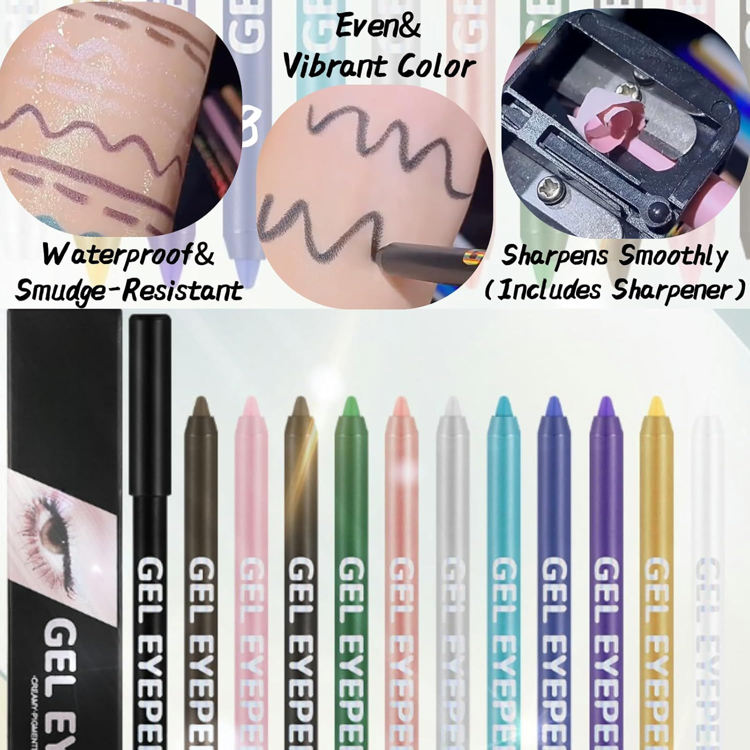 Purple Matte Eyeliner Gel Pencil &ndash; Waterproof, Smudge-Proof, Long-Lasting, High-Pigment Plum Eye Liner Pen - 02 image number 3