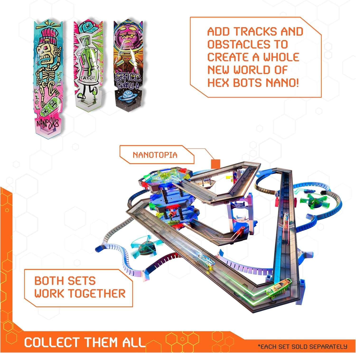 HEX BOTS Nano Land, Sensory Toys for Kids & Cats with over 40 Pieces & 3 Nano Bugs, STEM Kits & Mini Robot Toy for Kids Aged 3 & Up, Batteries Included image number 4