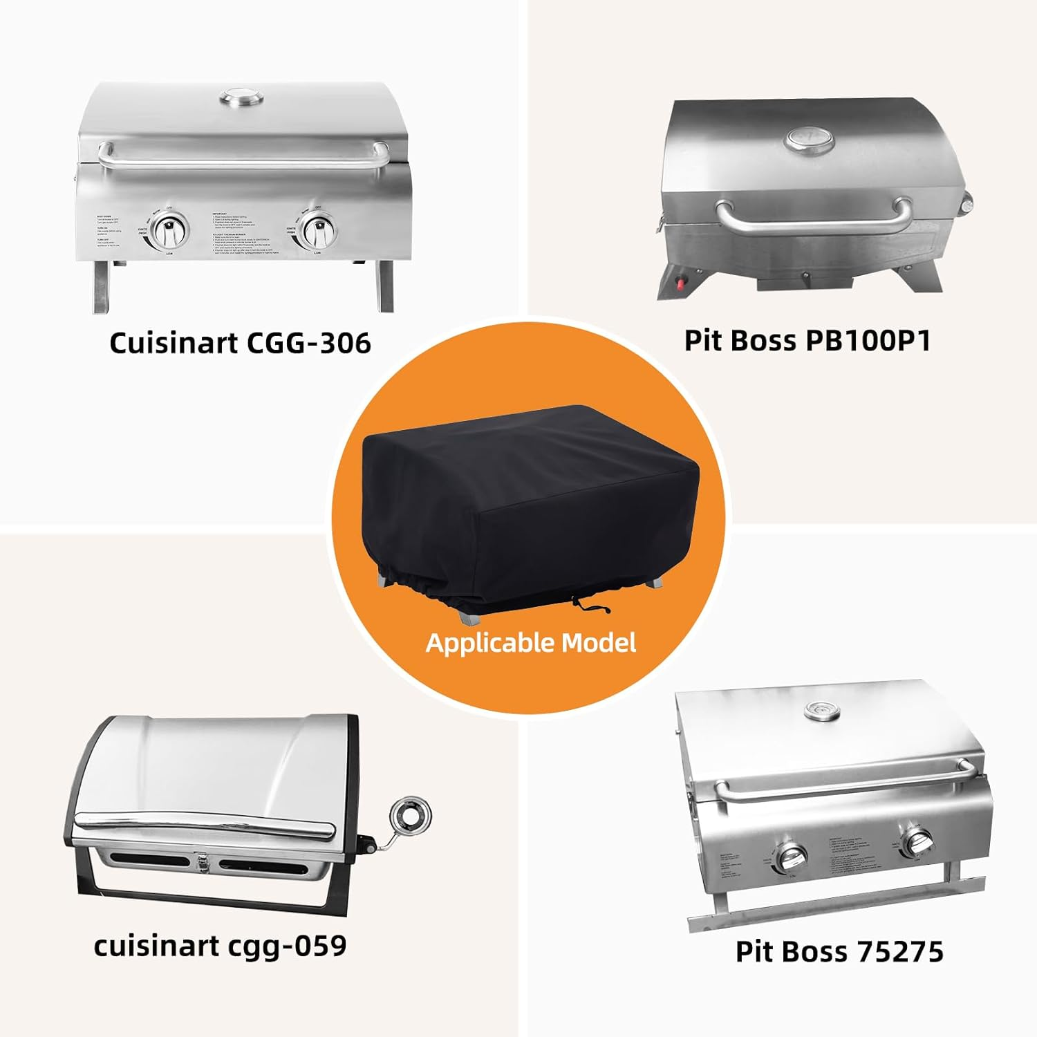 NOELIFE 24 Inch Grill Cover for Royal Gourmet 24" Griddle, Cuisinart CGG-306, Ninja OG751, Pit Boss 75275 & PB336GS and Most 2-Burner Portable Grills image number 6