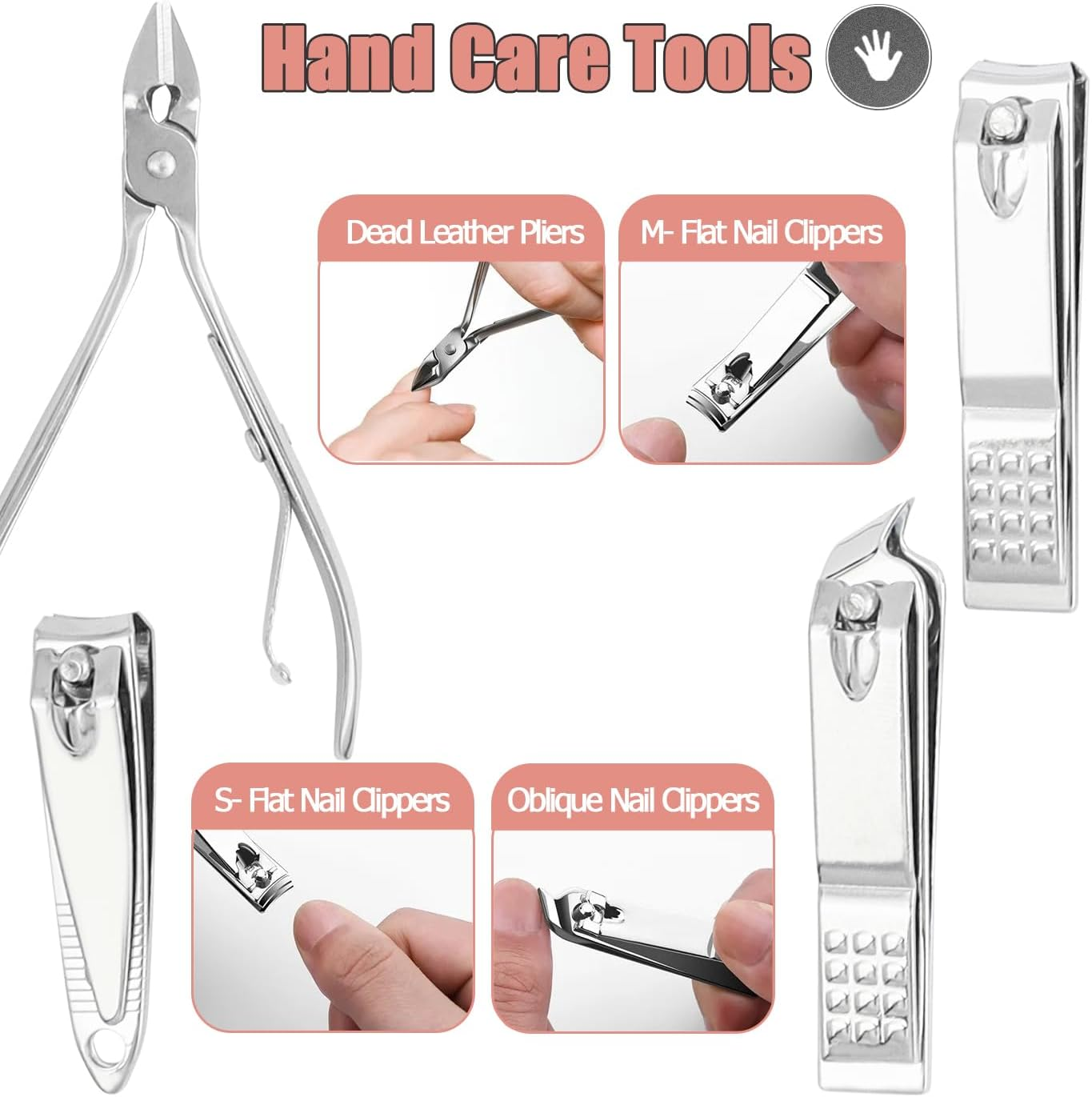 Bestgle Manicure Set, 19 In-1 Nail Clippers Pedicure Sets Stainless Steel Nail Manicure Pedicure Kit Professional Nail Grooming Kits with Portable Travel Case image number 2