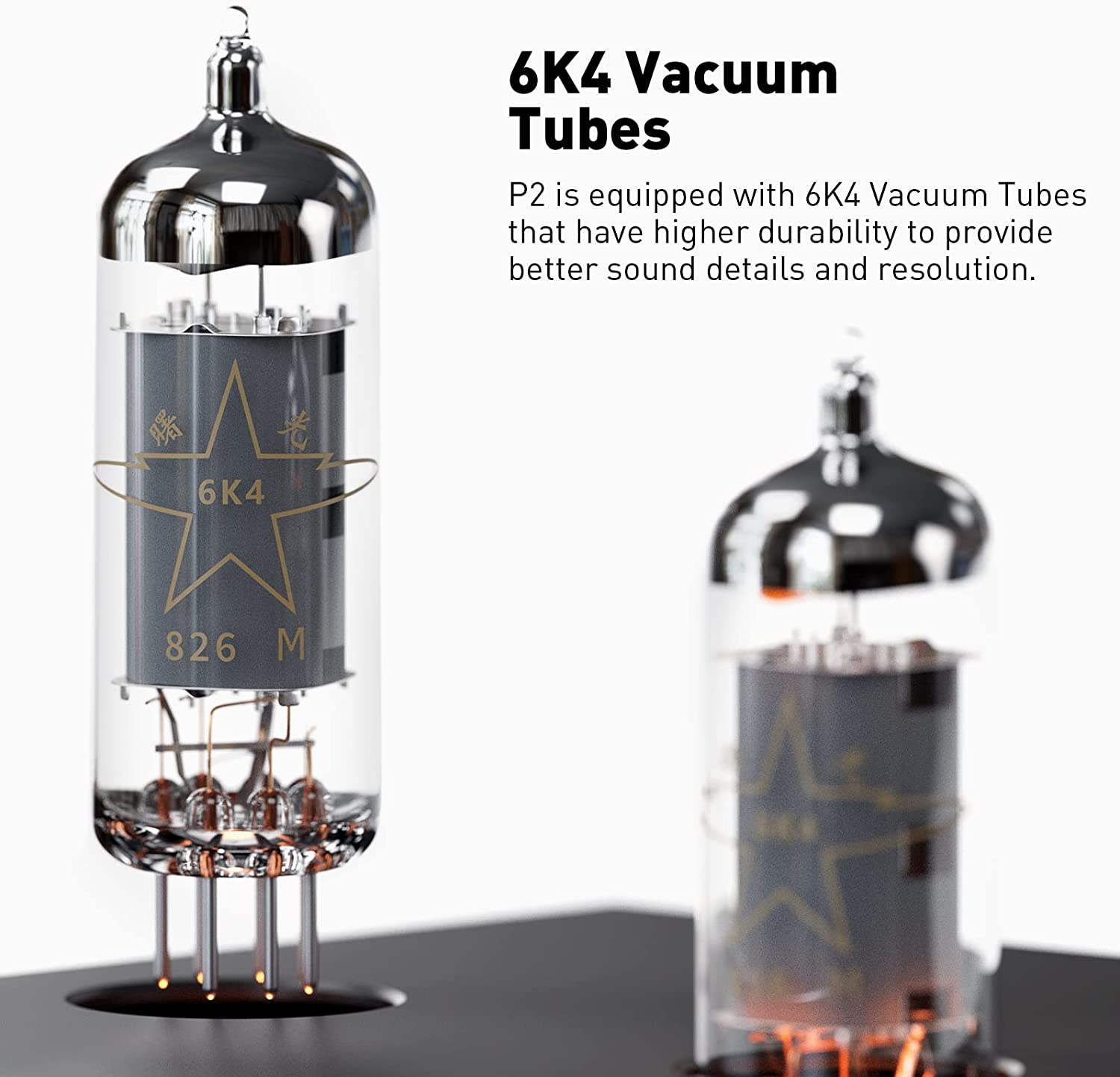 Fosi Audio P2 Headphone Amplifier Vacuum Tube Headphone Amp Mini Hi-Fi Stereo Audio with Low Ground Noise Output Protection image number 5