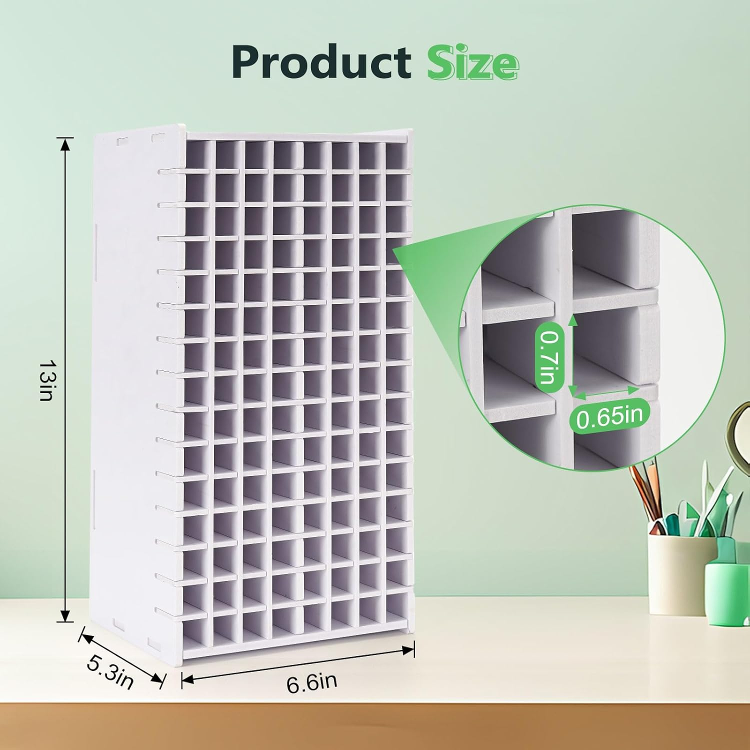 SANFURNEY Art Marker Storage Rack for 120 Markers, Watercolour Brushes Pens Color Pencils Organizer Holder for Desk image number 3