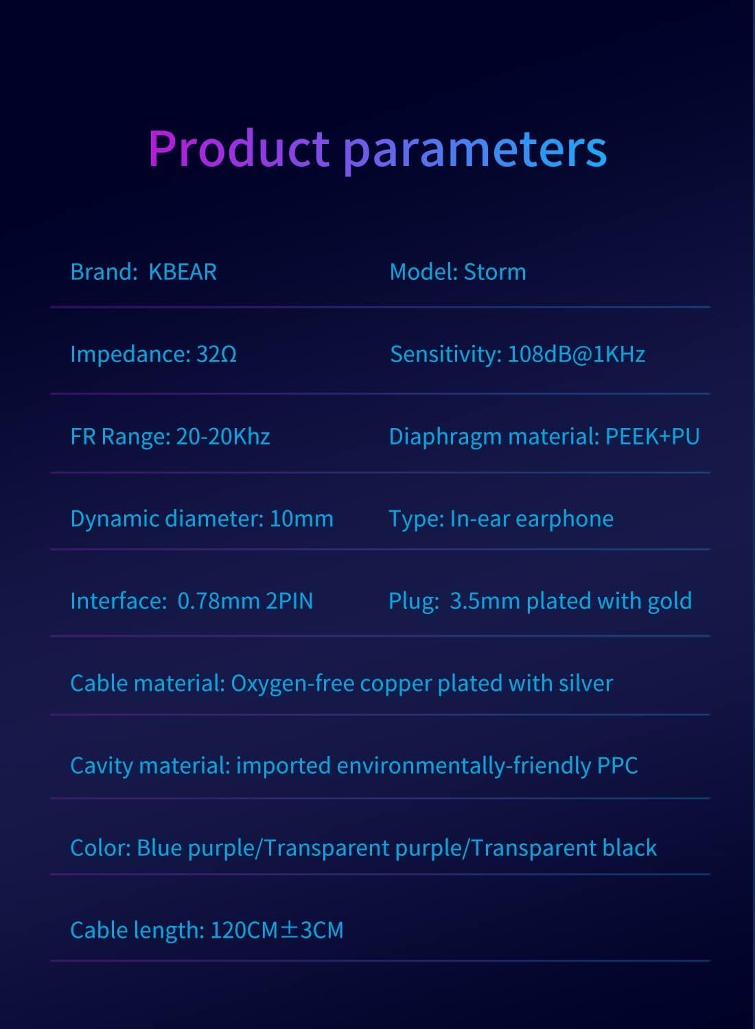 Keephifi KBEAR Storm Stage Earphones HD Micrphone, in Ear Monitors Headphones Dynamic Driver in Ear Earbuds,Professional Earbuds Wired for Musicians Singers Guitarist Drummer Pianist(Purple with Mic) image number 6