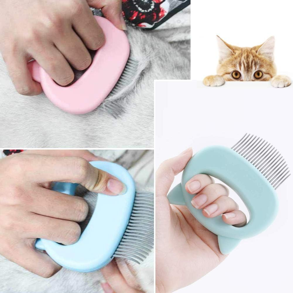 Cat Brush, Pack of 2 Cat Comb, Cat Brush Long Hair, Brush Dog Short Hair, Massage Comb for Pet Cats, Massage Comb Pet, Brush for Removing Loose Hair, Grooming Cleaning (Blue) image number 5