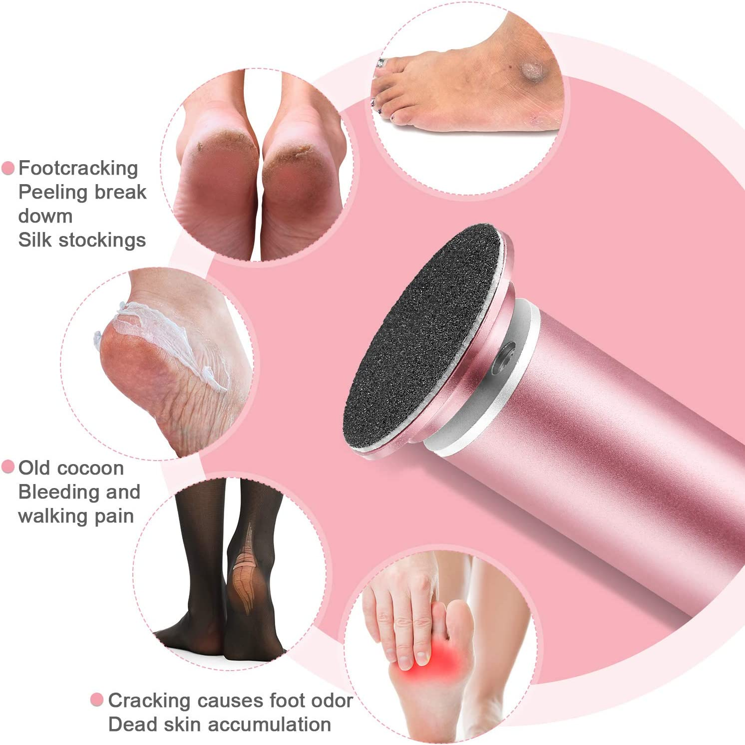 120 Pieces Replacement Sandpaper Discs for Electric Foot File Adjustable Speed Callus Remover Tool Sandpaper Pad Disks Replaceable for Men Women Dead Cracked Hard Skin