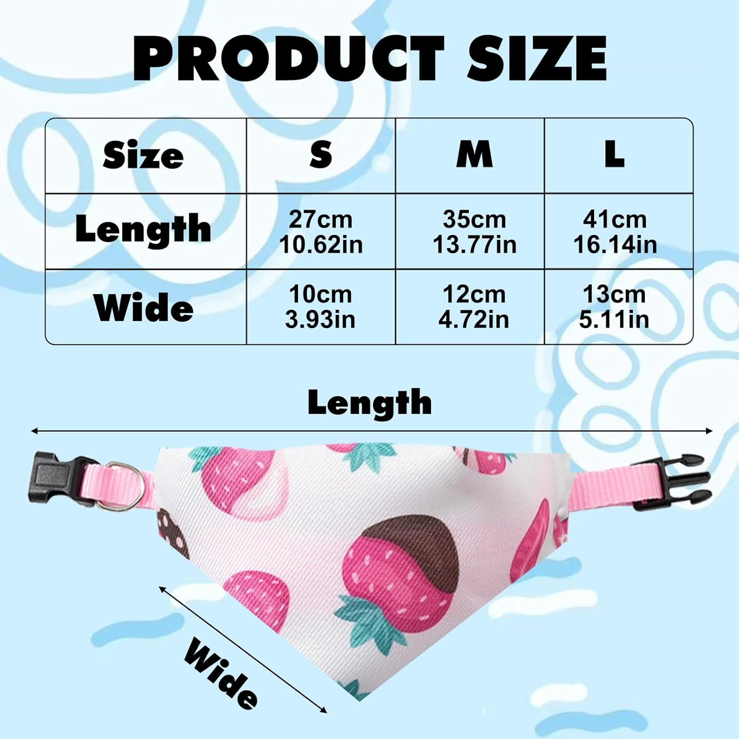 Dog Neckerchief, Adjustable Cat Kerchief Dog Neckerchief, Dog Neckerchief with Collar, Dog Neckerchiefs, Washable Triangle Dog Bibs, 2 Pieces Dog Bandanas, for Small and Medium Dogs (Pink + White, S) image number 1