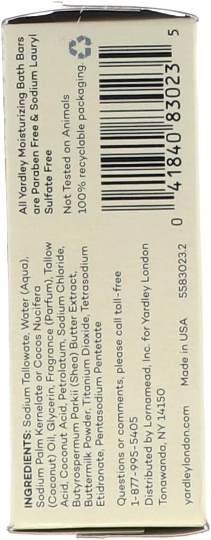 Yardley London Sensitive Skin Shea Buttermilk Bar Soap, 4.25 Oz (Pack of 12)