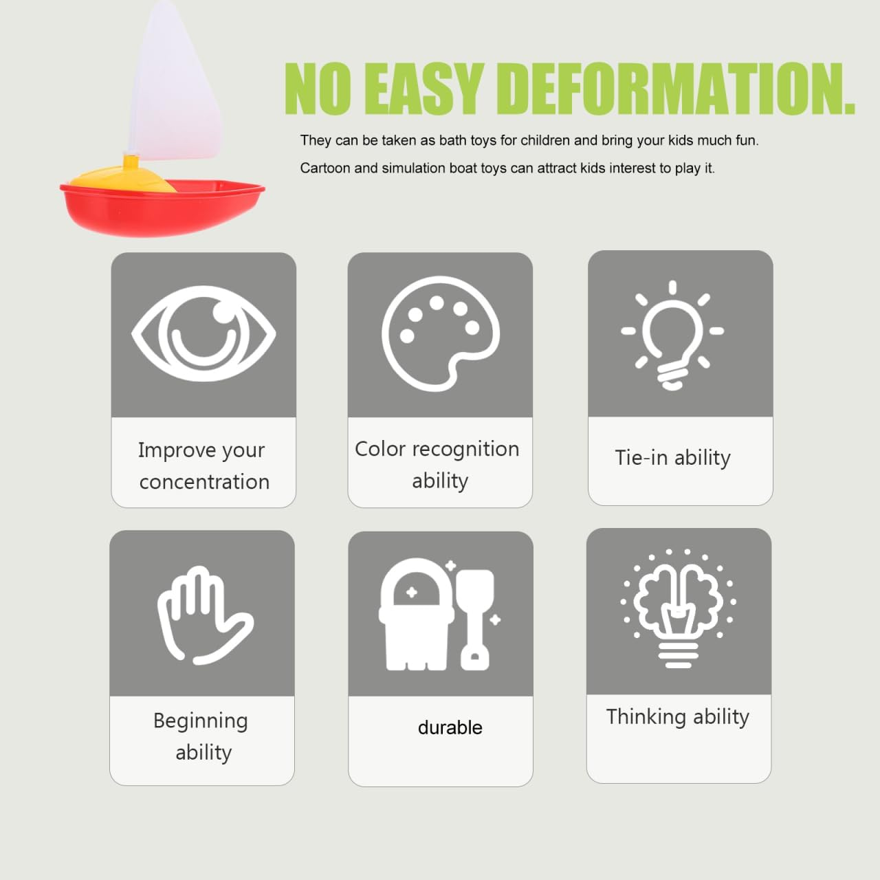 Abaodam Water Sailing Toys 3Pcs Mini Plastic Sailboat Bath Toys for Kids Floating Educational Pool Play Boats image number 3