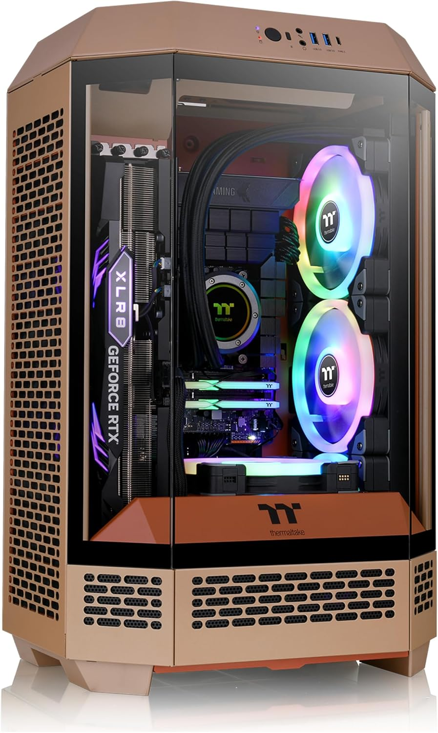 Thermaltake the Tower 300 Tempered Glass Micro Tower Case Gravel Sand Edition, CA-1Y4-00SGWN-00 image number 4
