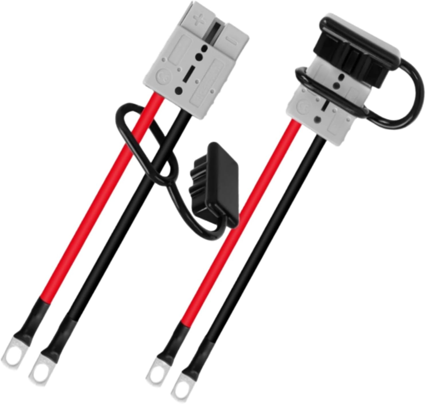 KUGONT 2Pcs 50 Amp Anderson Style Plug,40Cm 8AWG Cable Connector Battery Cables Quick Connectors, 600V Jumper Cable Plug Connector Kit,12V Wire Harness Plug Connector Kit for Car Winch Trailer image number 6