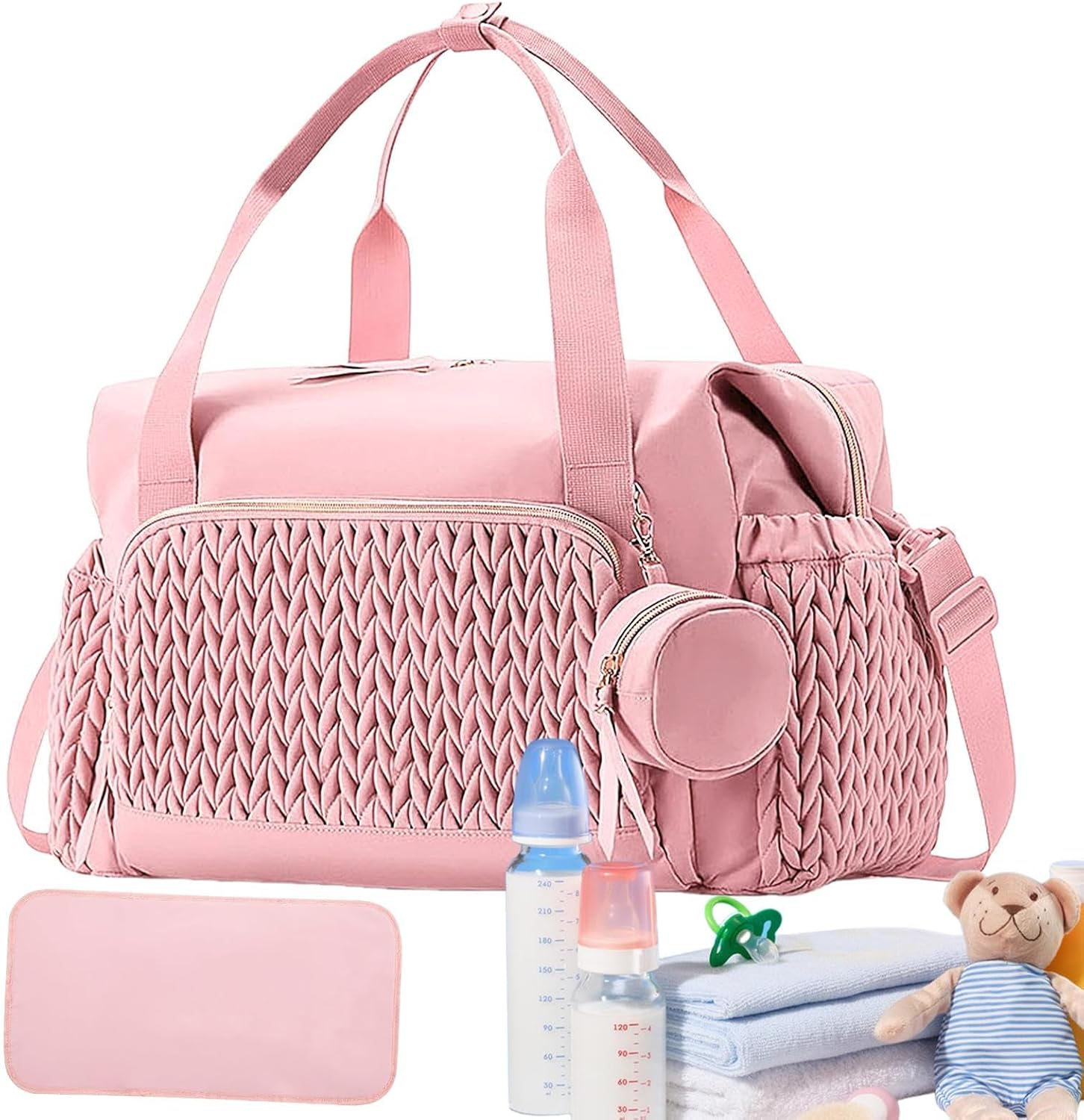 Diaper Bag for Kids | Large Capacity Shoulder Bag with Pacifier Case | Reusable Travel Accessories, Labor Delivery Backpack for Women image number 2