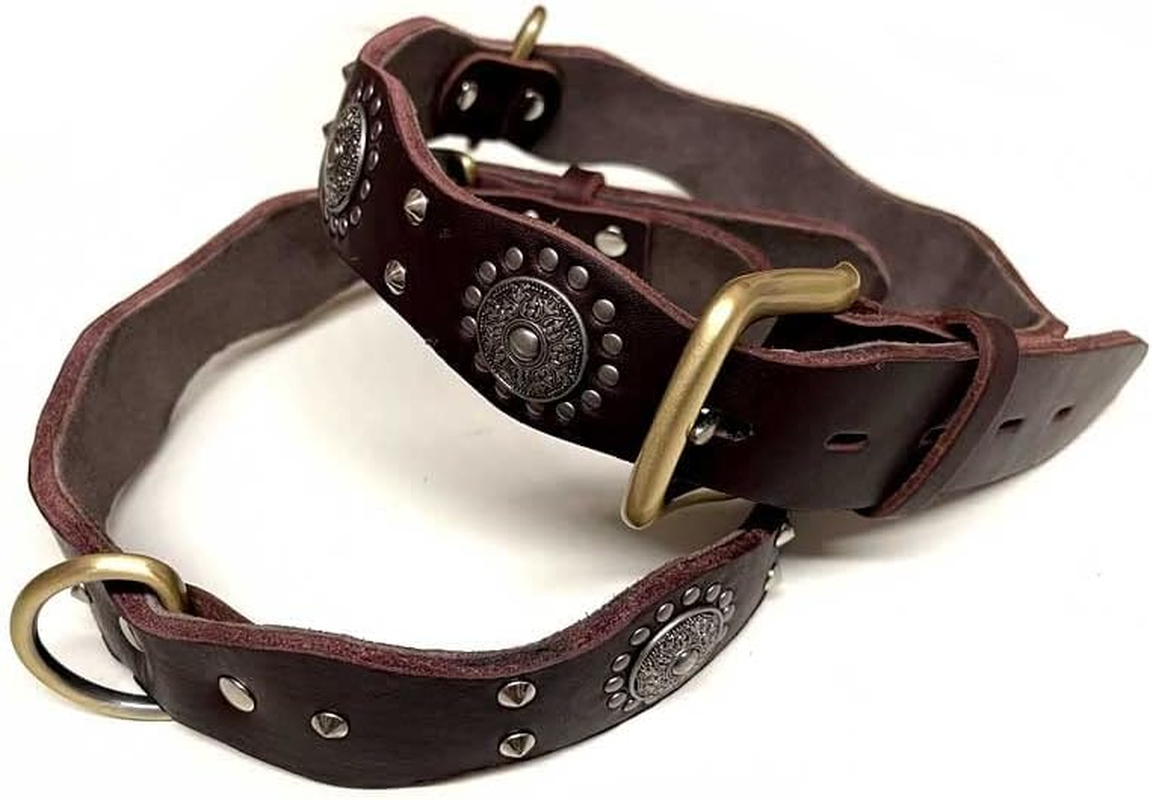 Handmade Genuine Leather Safe Studded Pet Dog Collar (Large) image number 2